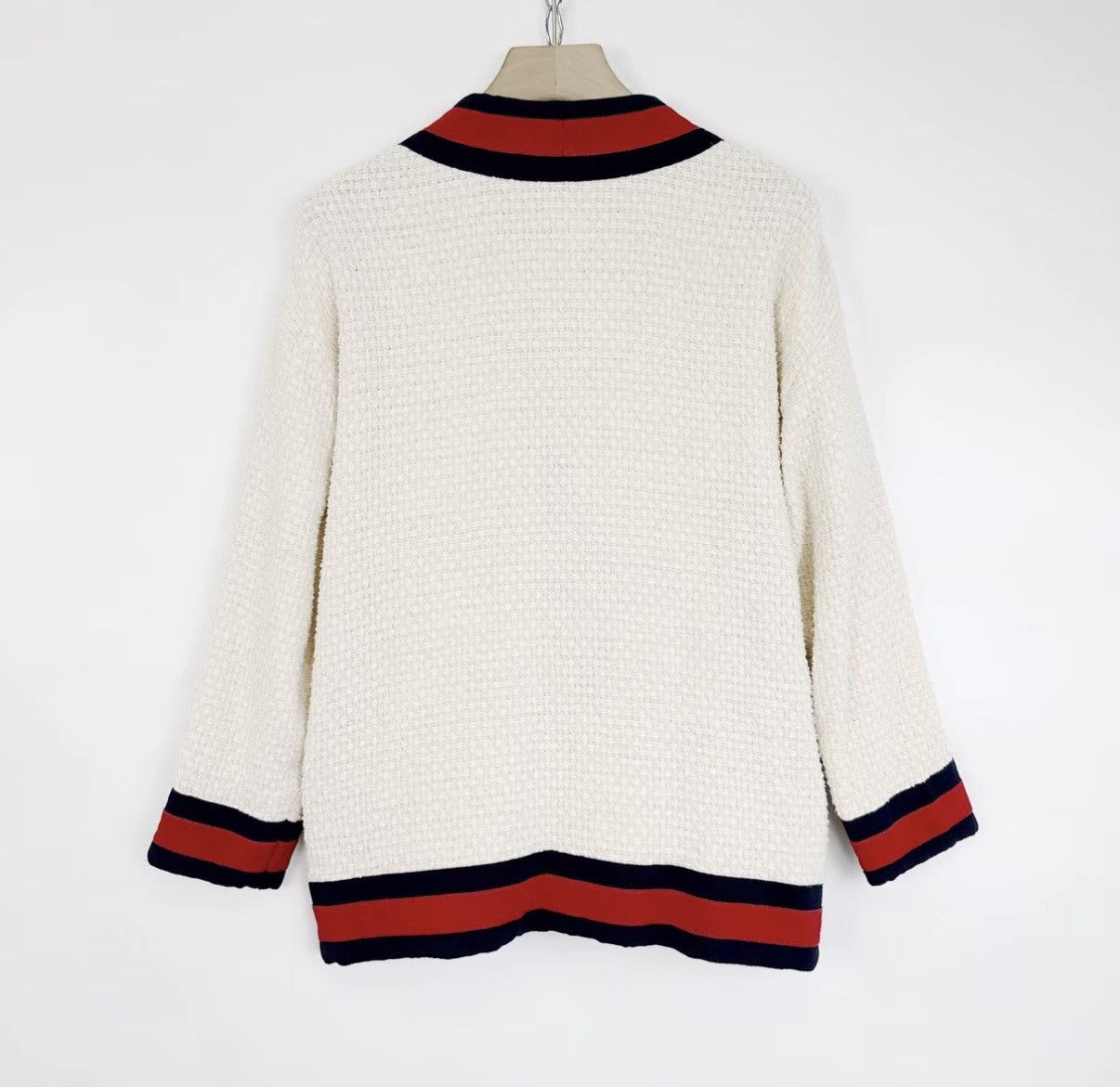 Gucci Gucci Contrast Panel Pearl Button Tweed Knit Cardigan K12 Size XS / US 0-2 / IT 36-38 - 2 Thumbnail