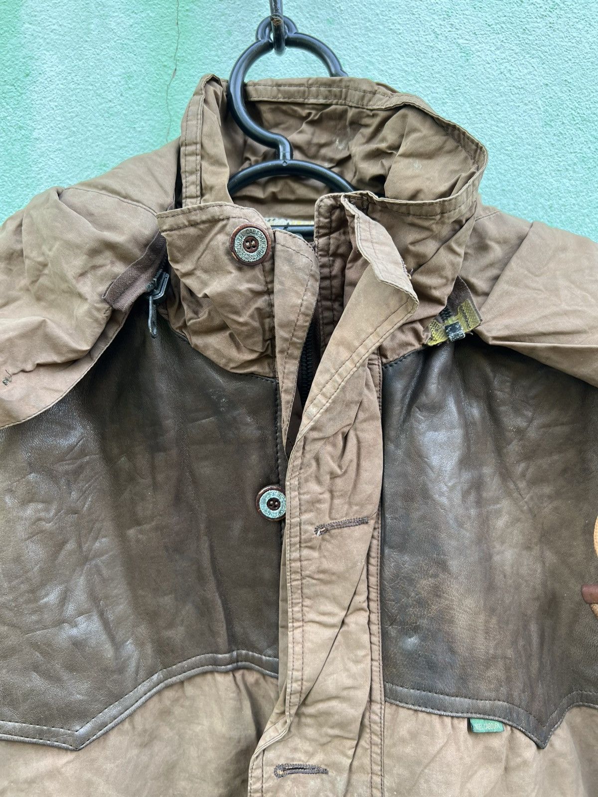 Nigel Cabourn ARCHIVE 90s Nigel Cabourn Waxed Hunting Jacket Leather Yoke Size US XL / EU 56 / 4 - 3 Thumbnail
