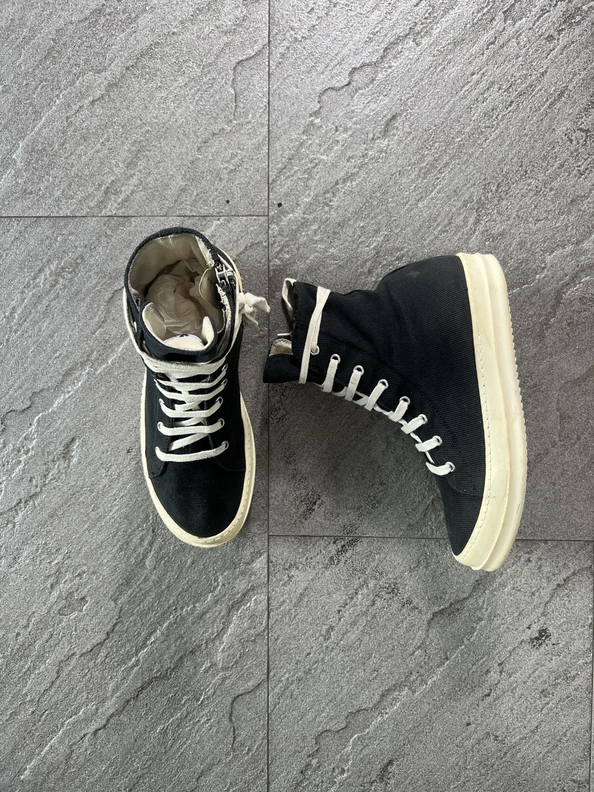 Rick Owens Drkshdw Rick Owens DRKSHDW Ramones High Canvas Black EU39.5 Size US 9.5 / IT 39.5 - 1 Thumbnail