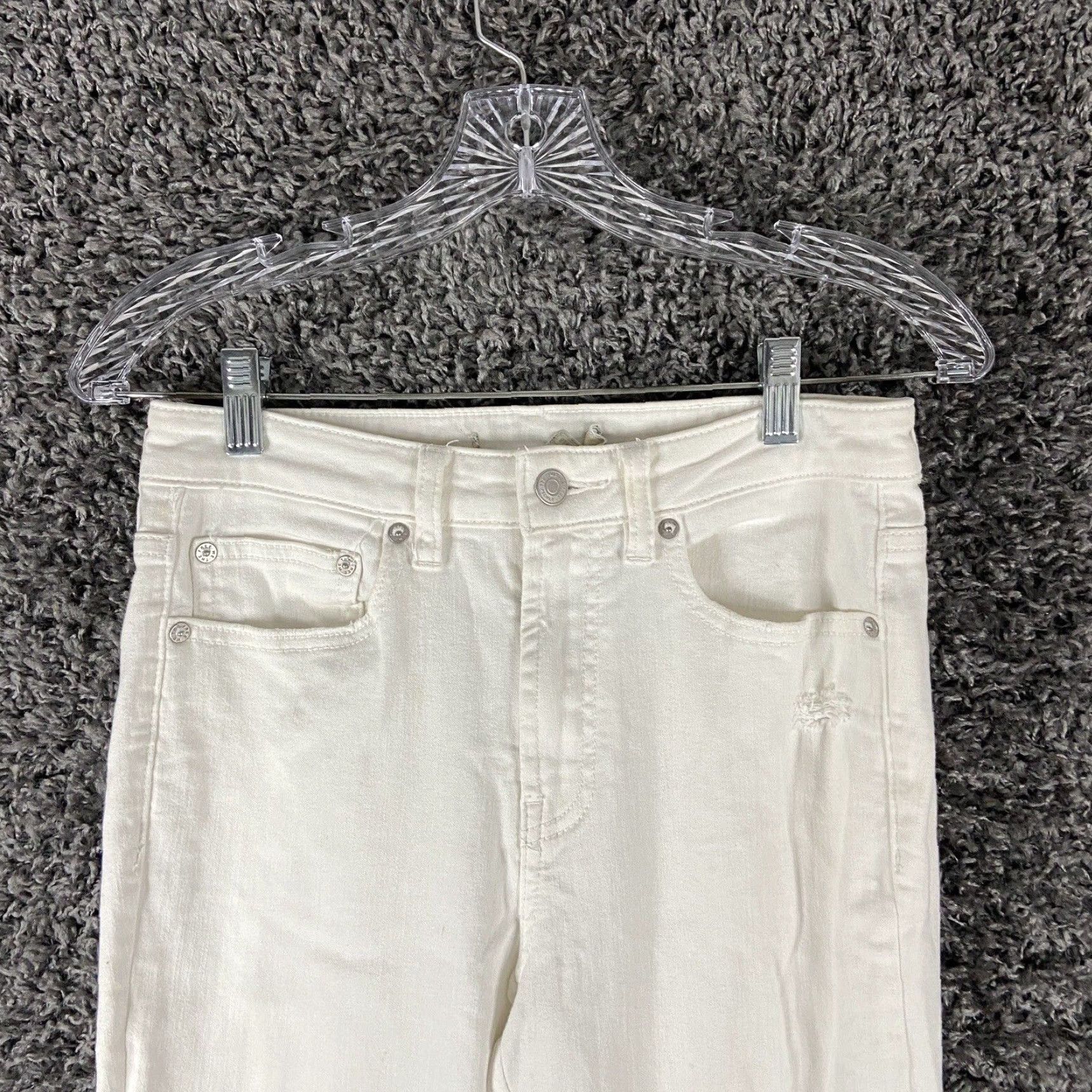 Free People VINTAGE Free People White Bohemian Lace Embroidery Floral Women's Pants 27 Ankle Style Size 27" / US 4 / IT 40 - 5 Thumbnail