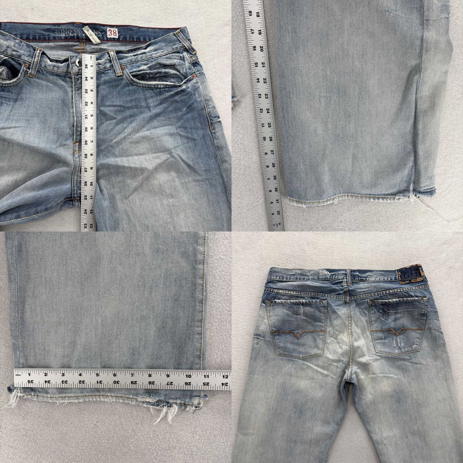 Guess Guess The Cliff Loose Fit Jeans Mens 38x30 Blue Light Wash Distressed Denim Y2K Size US 38 / EU 54 - 8 Thumbnail