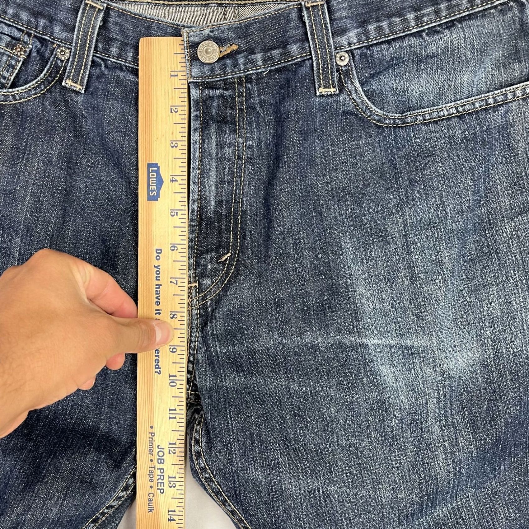 Levi's Levi's 514 Jeans Mens 38x32 Blue Denim Slim Straight Distressed Red Tab USA Logo 5-Pocket Jeans Mens Regular Jeans Size US 38 / EU 54 - 5 Thumbnail