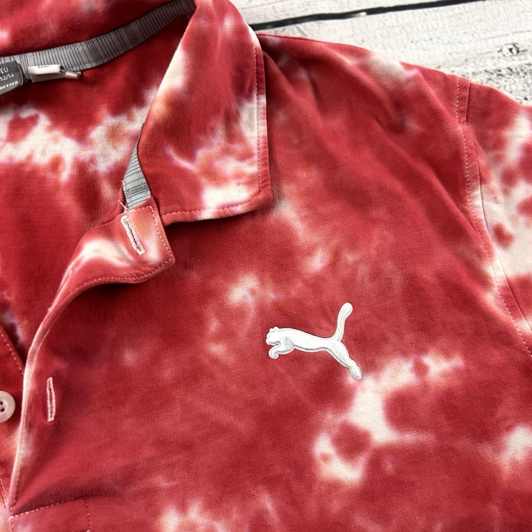 Puma PUMA Short Sleeve Tie Dye Golf Polo Shirt Men's M Red White Shirt Mens Short Sleeve Polo Tie Dye Golf Shirt Size US M / EU 48-50 / 2 - 3 Thumbnail