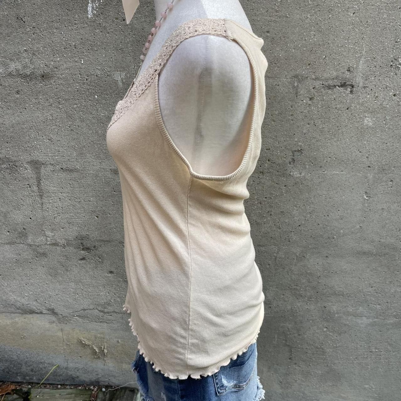 Vintage Cream / Beige Lacy Tank Top Size S / US 4 / IT 40 - 3 Thumbnail