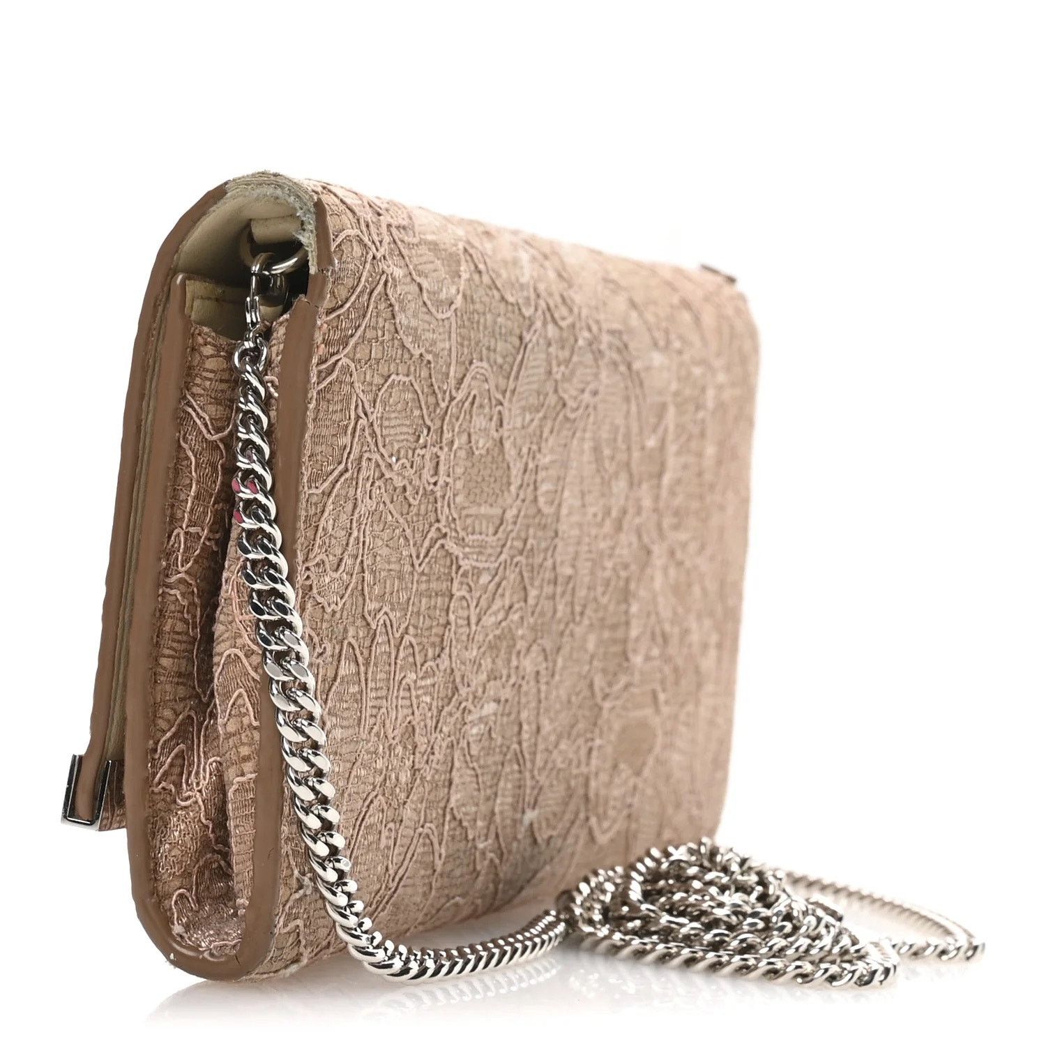 Jimmy Choo Jimmy Choo Milla Lace Clutch – Powder Pink w/ Chain Strap Size ONE SIZE - 3 Thumbnail