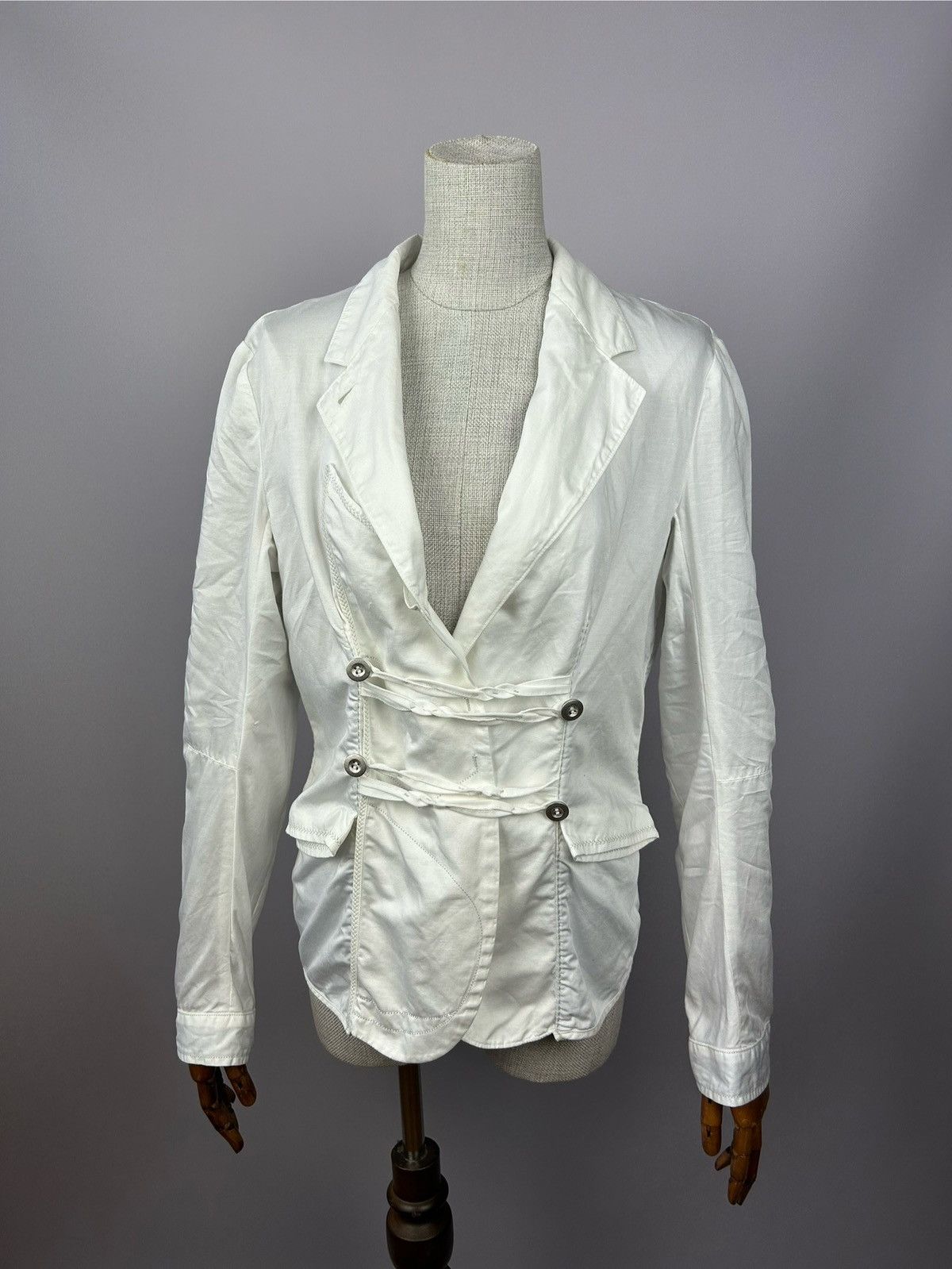 Marithe + Francois Girbaud × Vintage LE JEAN DE MARITHE FRANCOIS GIRBAUD Cotton Blazer Jacket Size XL / US 12-14 / IT 48-50 - 2 Thumbnail