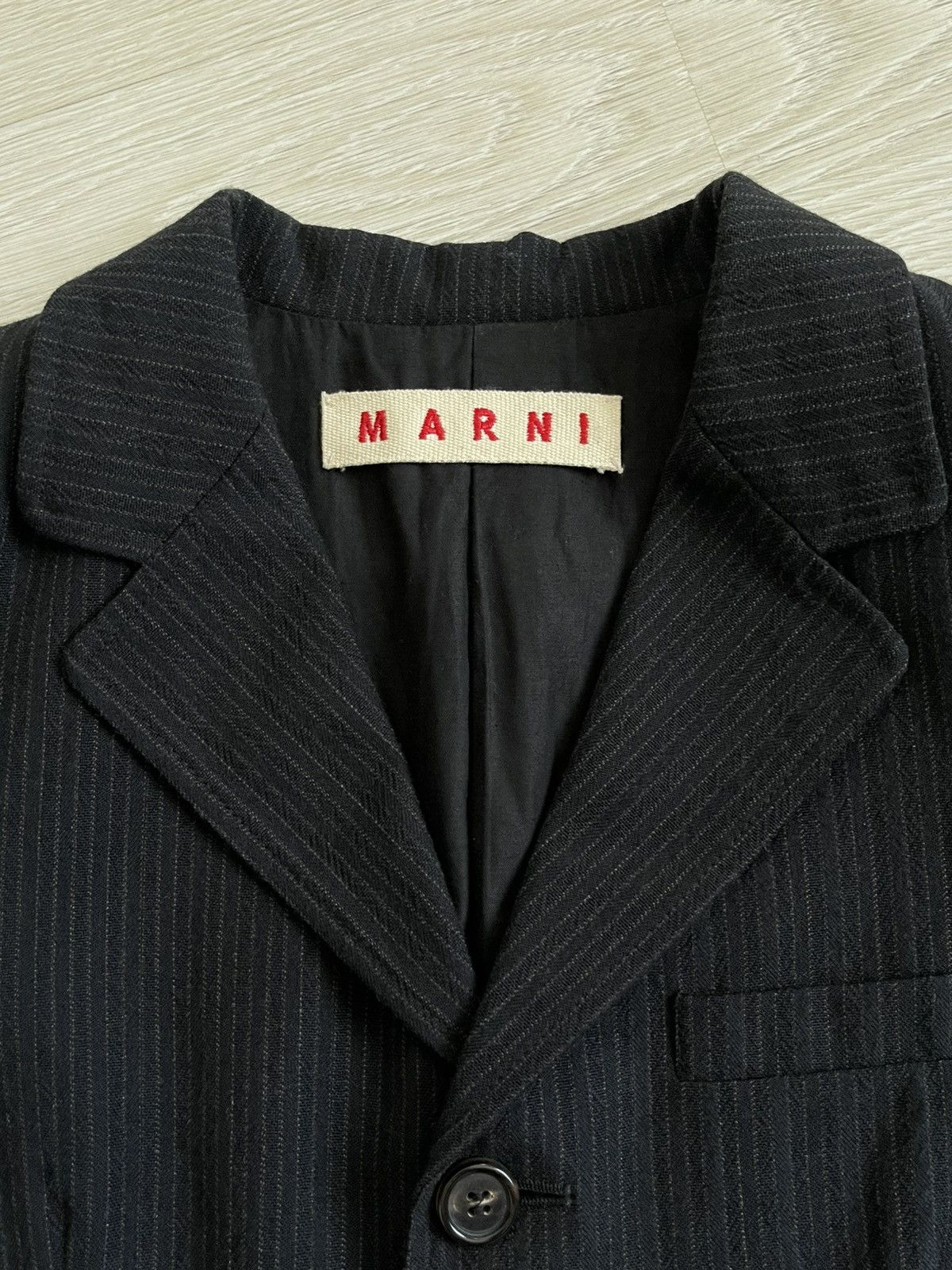 Marni Marni Black Wool Blend Women's Striped Blazer Jacket Archive Size M / US 6-8 / IT 42-44 - 6 Thumbnail