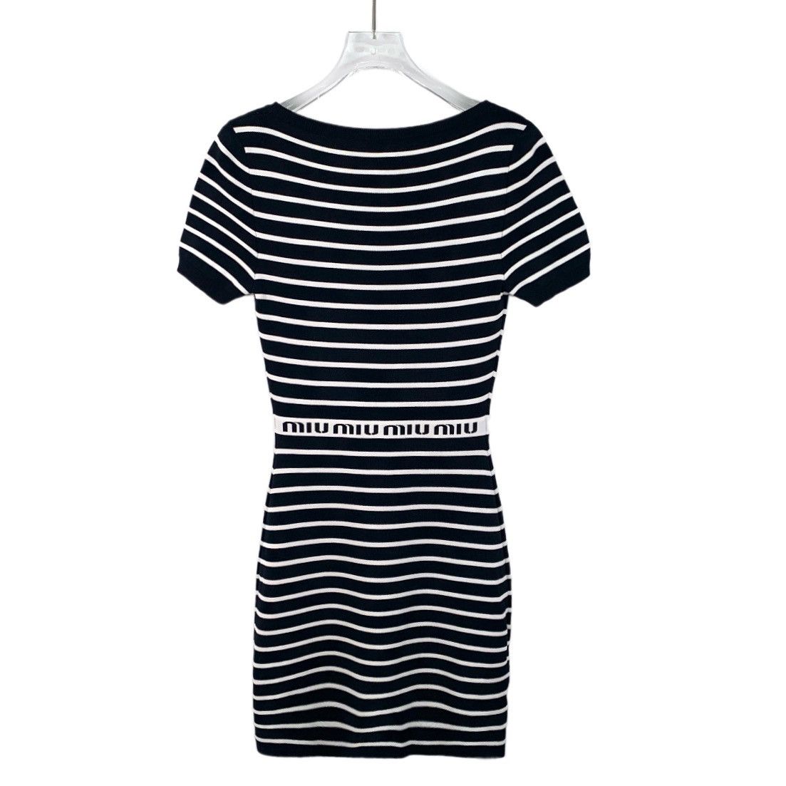 Miu Miu Miu Miu Colorblocked Striped Monogrammed Appliqué Knit Dress Size XS / US 0-2 / IT 36-38 - 2 Thumbnail