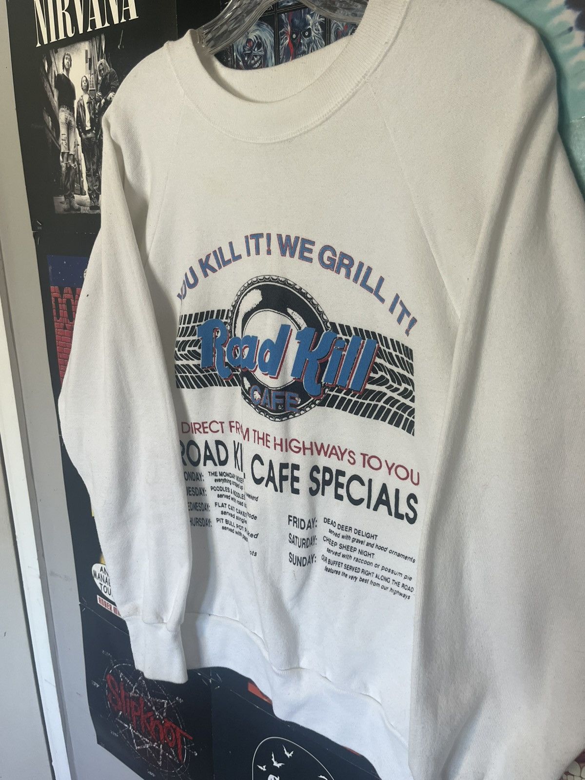 Hard Rock Cafe Vintage 90’s made USA Road Kill Cafe Parody Humor Sweatshirt Size US L / EU 52-54 / 3 - 2 Thumbnail