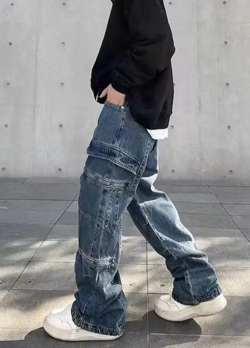 00s japanese label cargo jeans y2k 立体裁断 00s japanese label cargo jeans y2k 立体裁断 パンツ