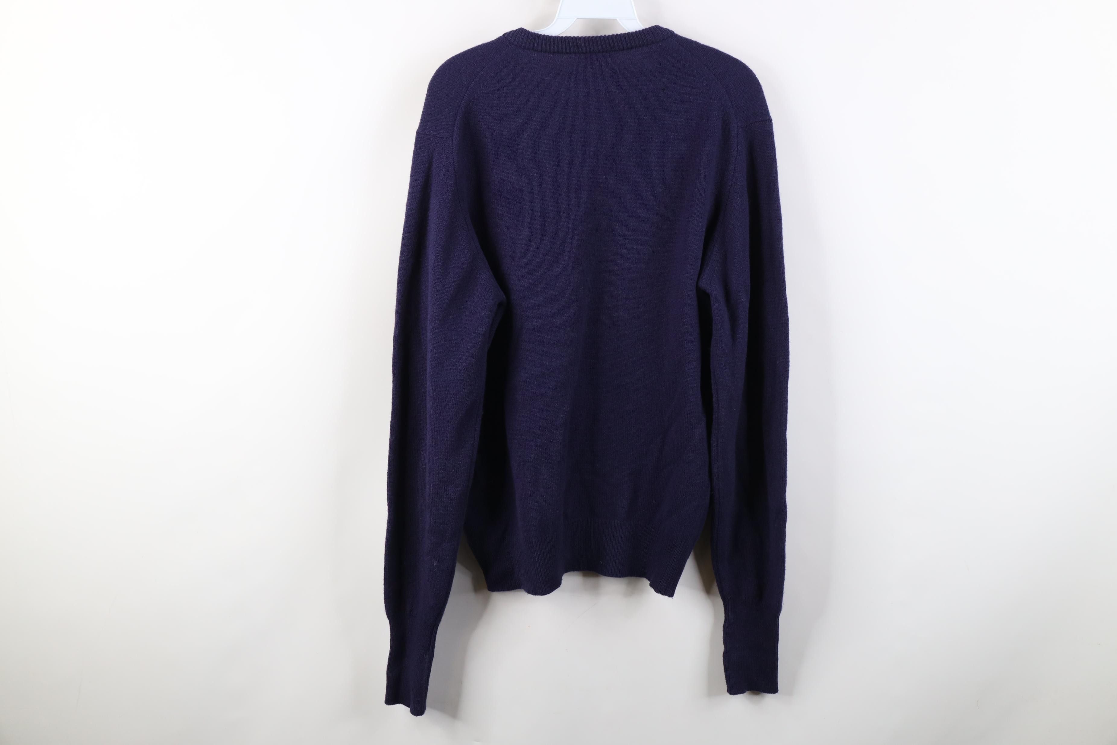 Vintage Vintage 90s Streetwear Blank Lambswool Knit V-Neck Sweater Size US M / EU 48-50 / 2 - 10 Thumbnail