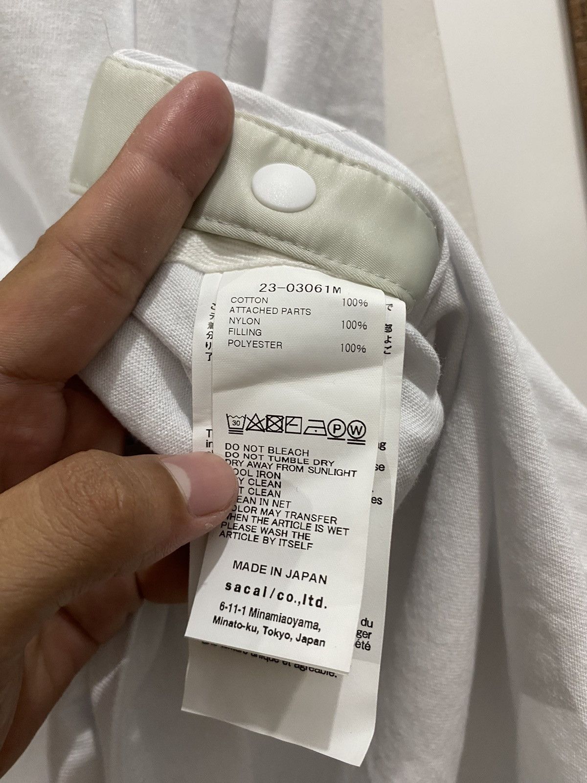 Sacai SACAI WHT SIDE BUTTONS SHIRT Size US L / EU 52-54 / 3 - 6 Thumbnail