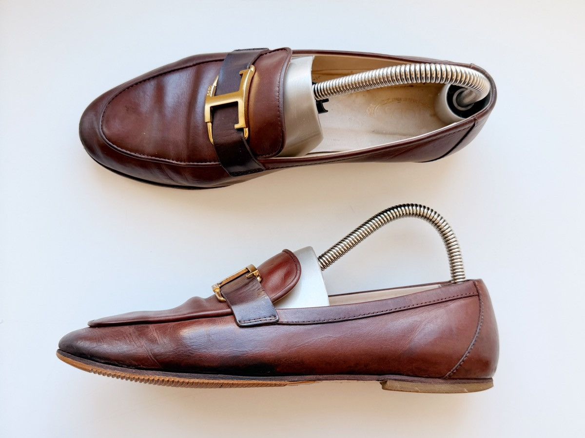Tod's Tods Women Leather Brown Loafer Size 37 Big Gold Buckle Size US 7 / IT 37 - 3 Thumbnail