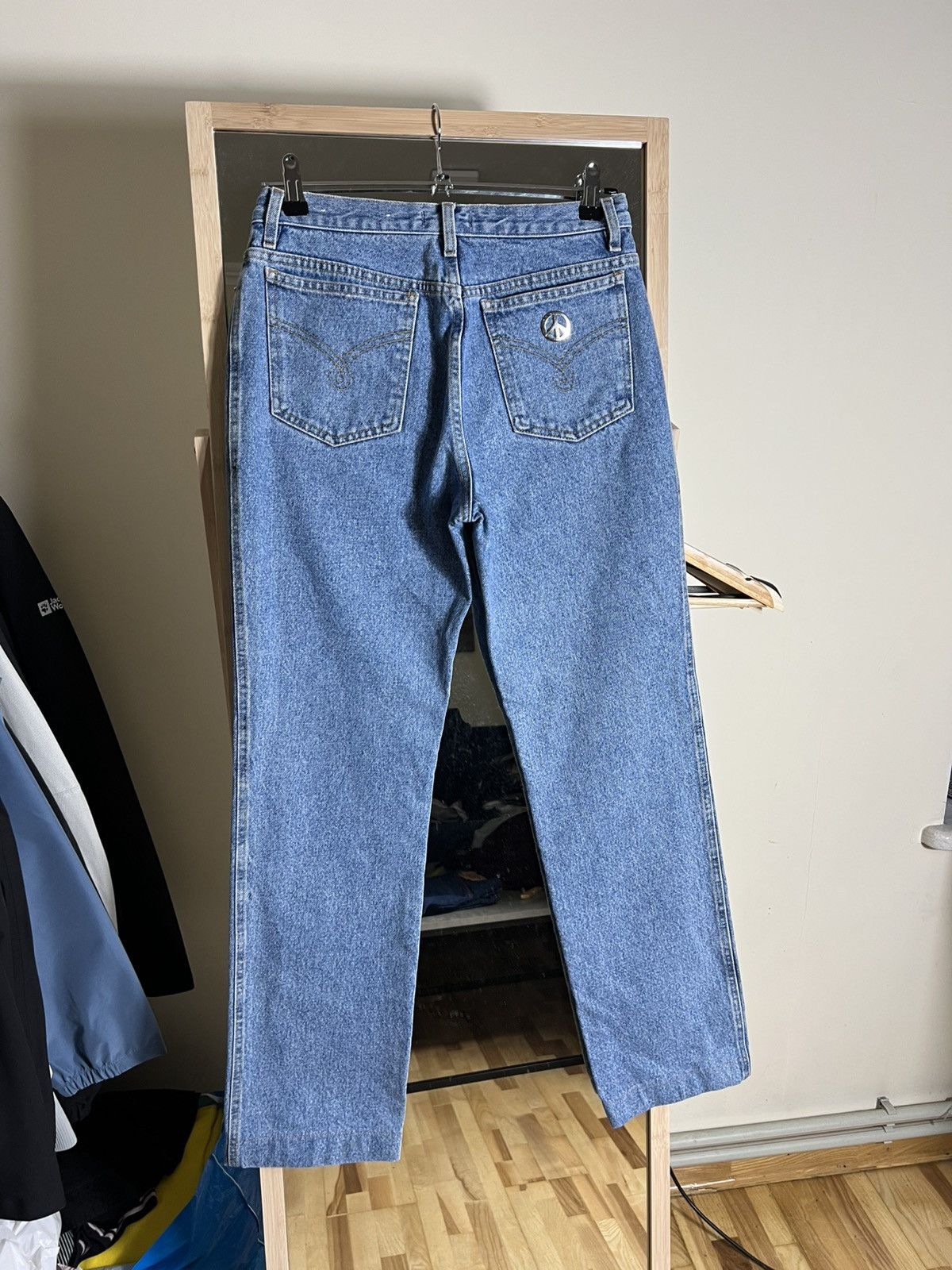 Moschino 🇮🇹90’s Vintage Moschino Metal Peace Relaxed Mom Jeans Size 29 Size 29" - 3 Thumbnail