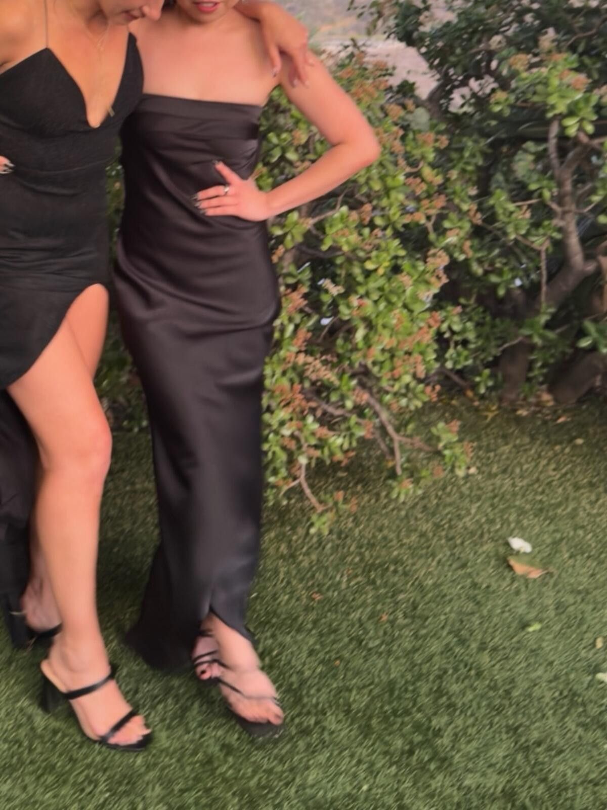 Asos Strapless Satin Maxi Dress / Black Size XS / US 0-2 / IT 36-38 - 8 Thumbnail