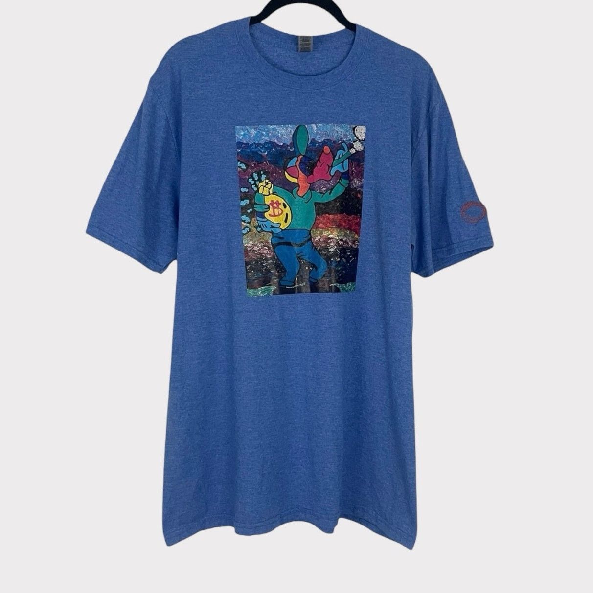 Gildan Happy Jack Gildan Blue Pop Art Colorful Graphic Tee Size L / US 10 / IT 46 - 1 Thumbnail