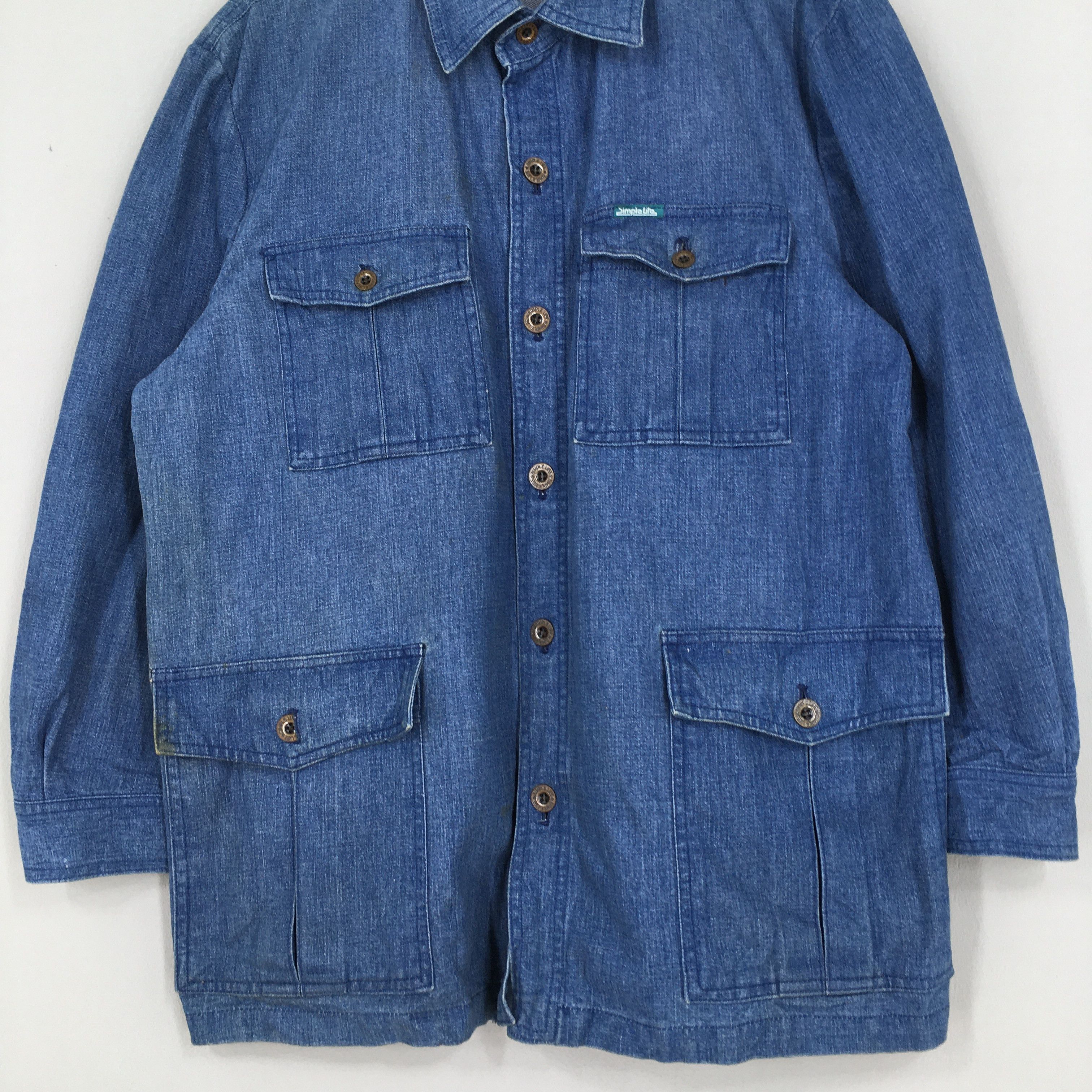Vintage Vintage Simple Life Denim Worker Jacket Large Size US L / EU 52-54 / 3 - 3 Thumbnail