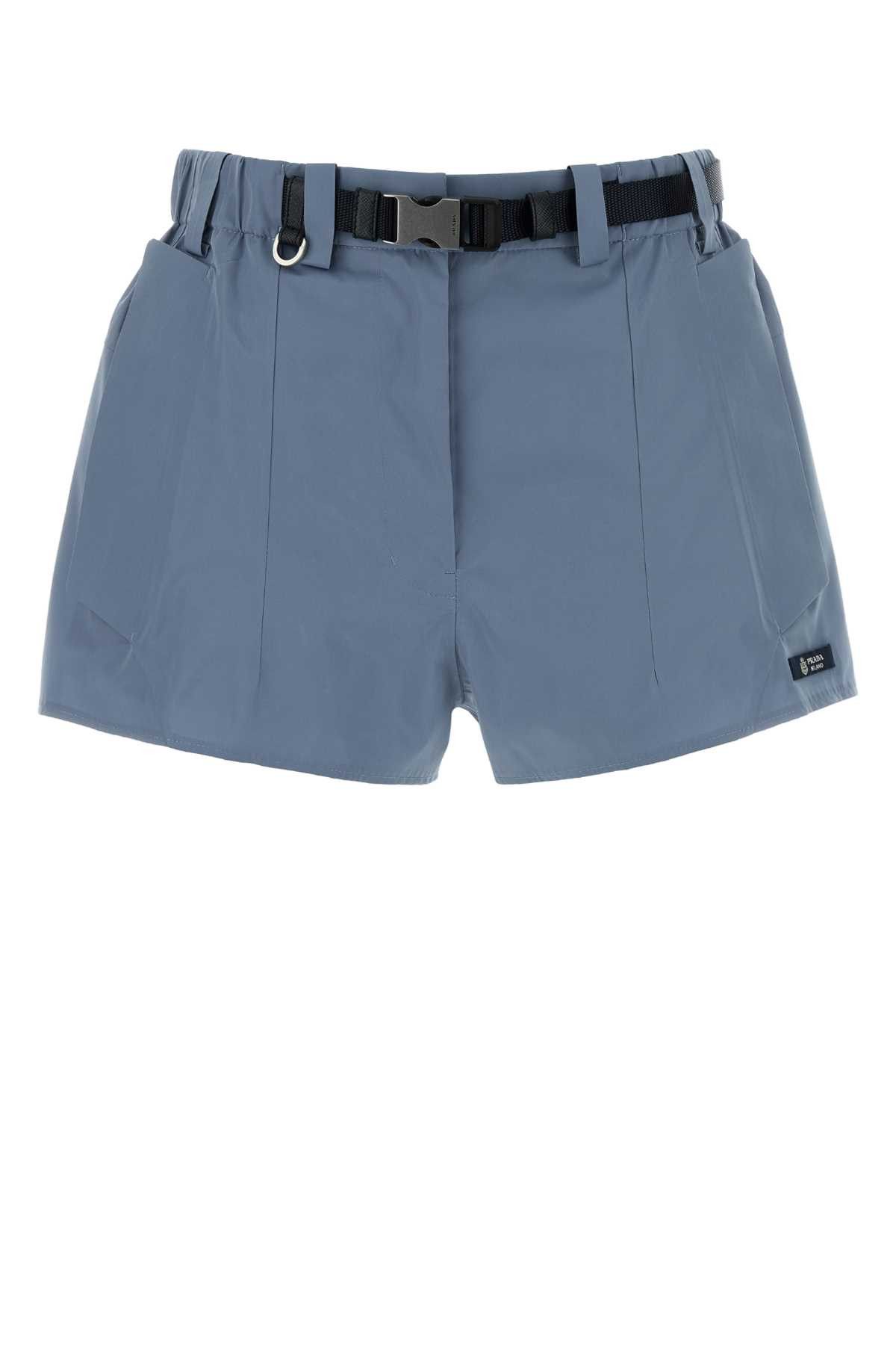 Cerulean Blue Canvas Shorts