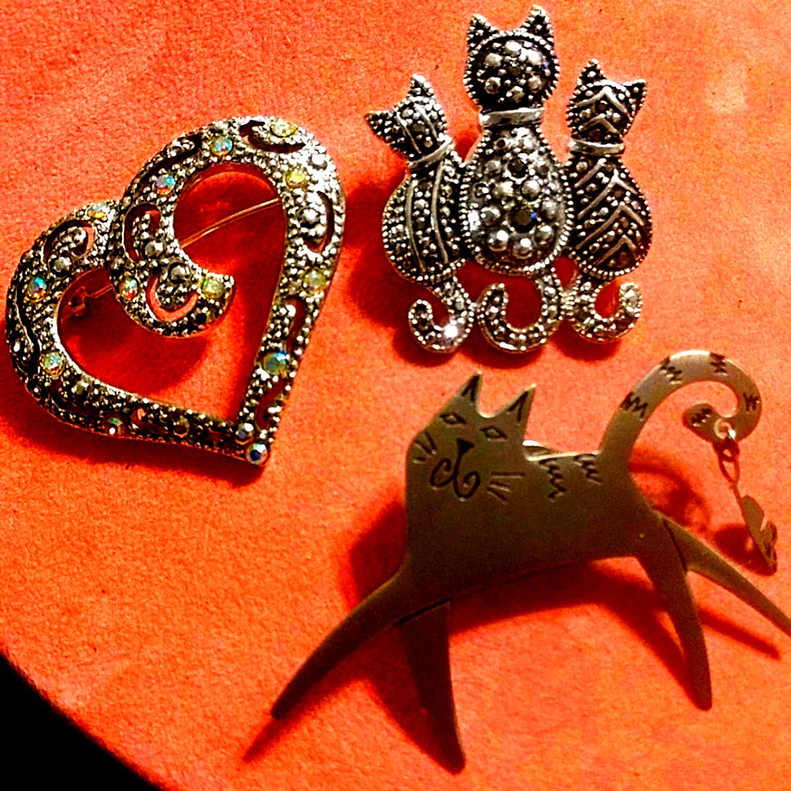 Vintage I LOVE KITTIES~Brooch Lotl Size ONE SIZE - 1 Preview