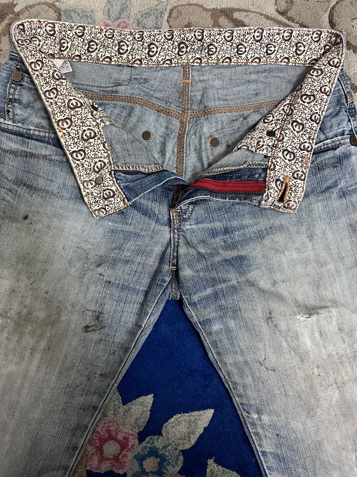 Edwin × Japanese Brand Vintage Edwin 503 blue Trip Distressed Style Denim Size US 30 / EU 46 - 12 Thumbnail