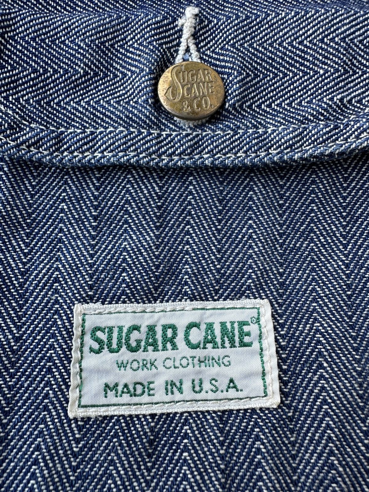 Sugar Cane Herringbone HBT chore denim work canvas buckle back vest Size US M / EU 48-50 / 2 - 10 Thumbnail
