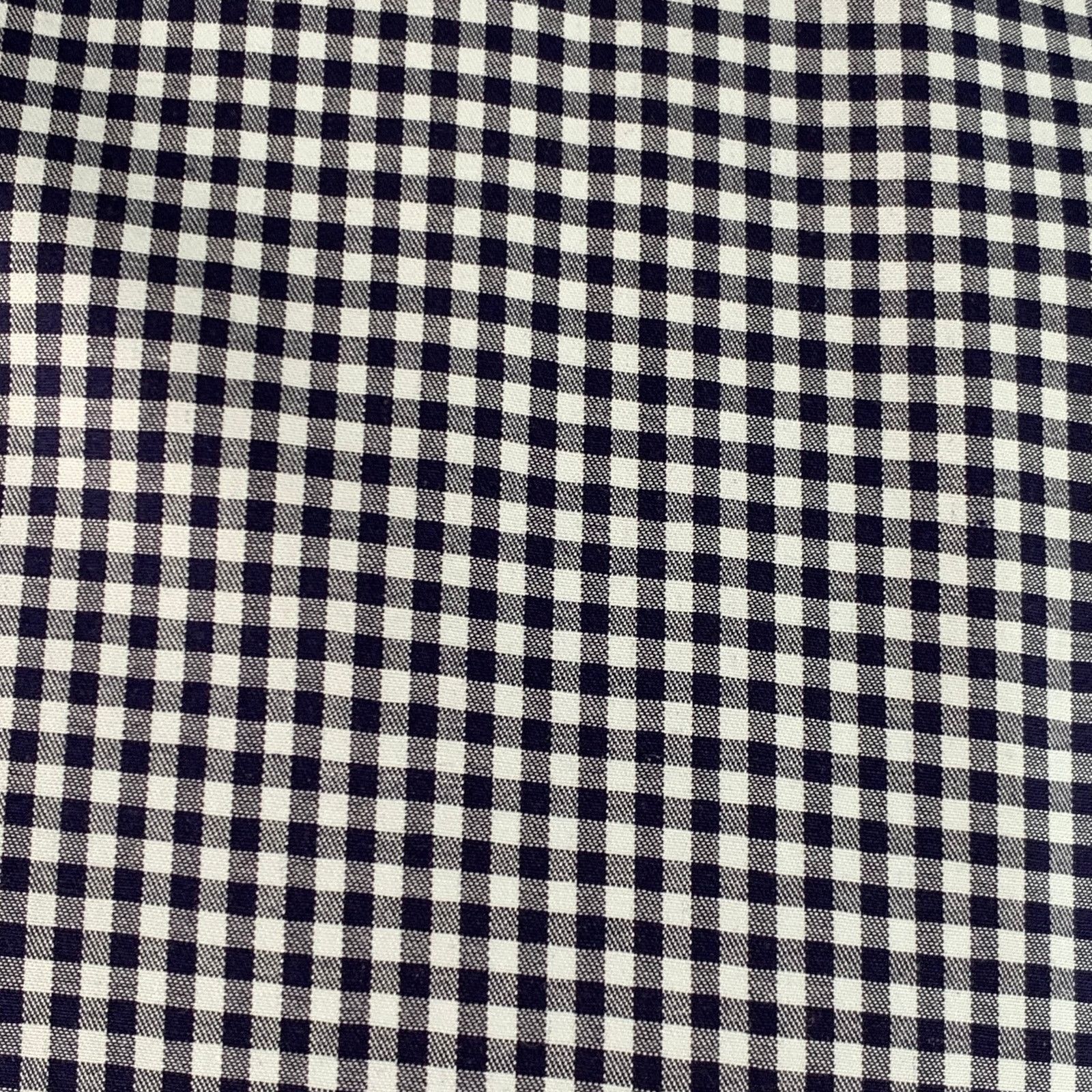 Eton Navy White Gingham Cotton Curved Cutaway Long Sleeve Shirt Size US M / EU 48-50 / 2 - 2 Thumbnail