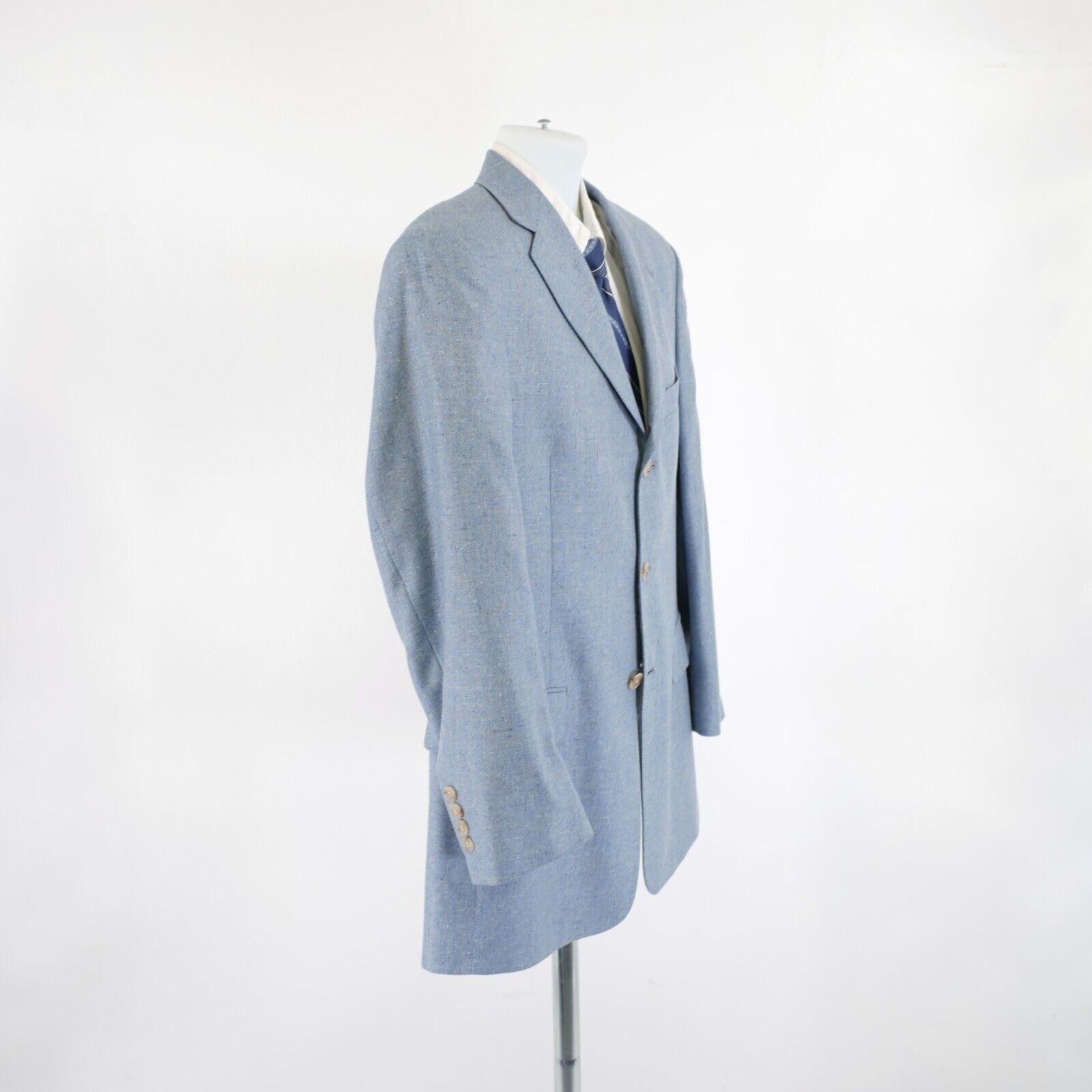 Hart Schaffner Marx Hart Schaffner Marx Tweed Wool Blue Brown Spec 40R 3 Button Size 40R - 7 Thumbnail