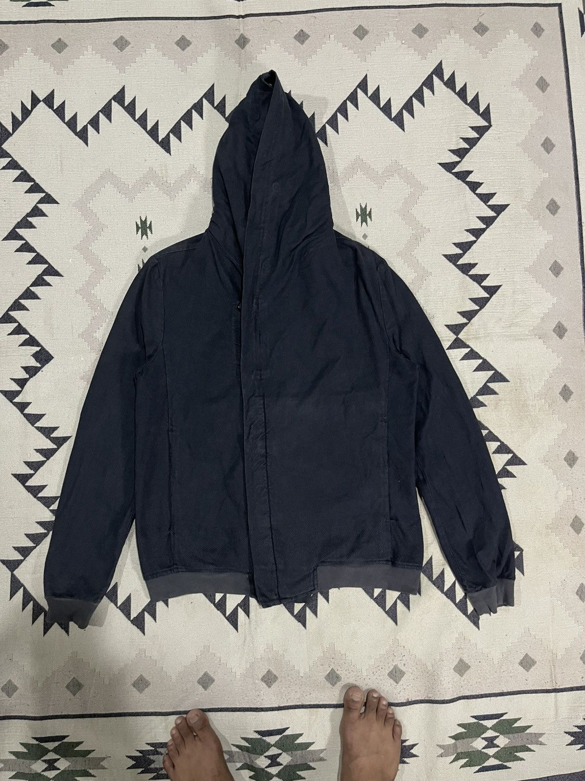 Stephan Schneider 2000s STEPHAN SCHNEIDER BUTTON HOODIE LINEN FLEECE JACKET Size US M / EU 48-50 / 2 - 3 Thumbnail