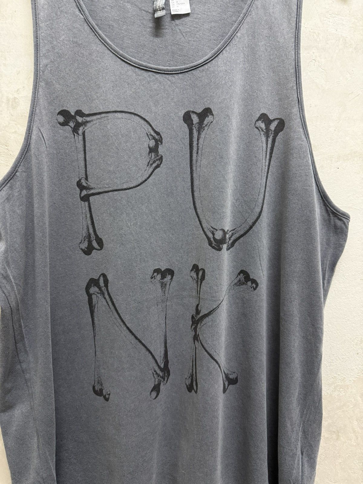 Vintage 🦴 Distressed Bone Punk Tank Top Tee Size US S / EU 44-46 / 1 - 2 Thumbnail