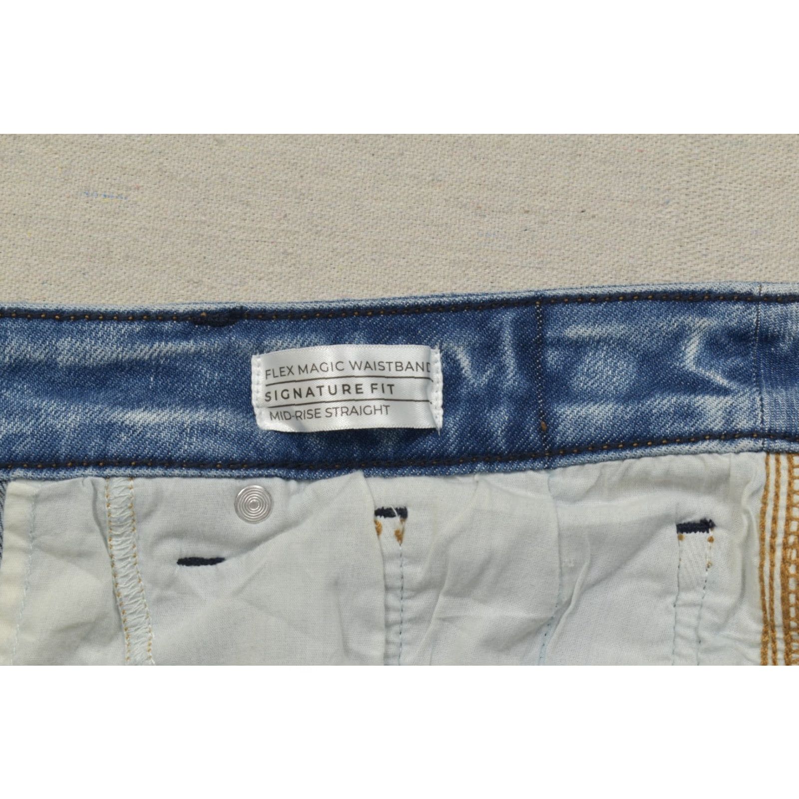 Vintage Lane Bryant Signature Fit Mid-Rise Straight Leg Jeans Blue Denim Two Tone Sz 22 Womens Jeans Stretch Cotton Denim 5-Pocket Solid Modern Woman Size 40" / US 18 - 6 Thumbnail