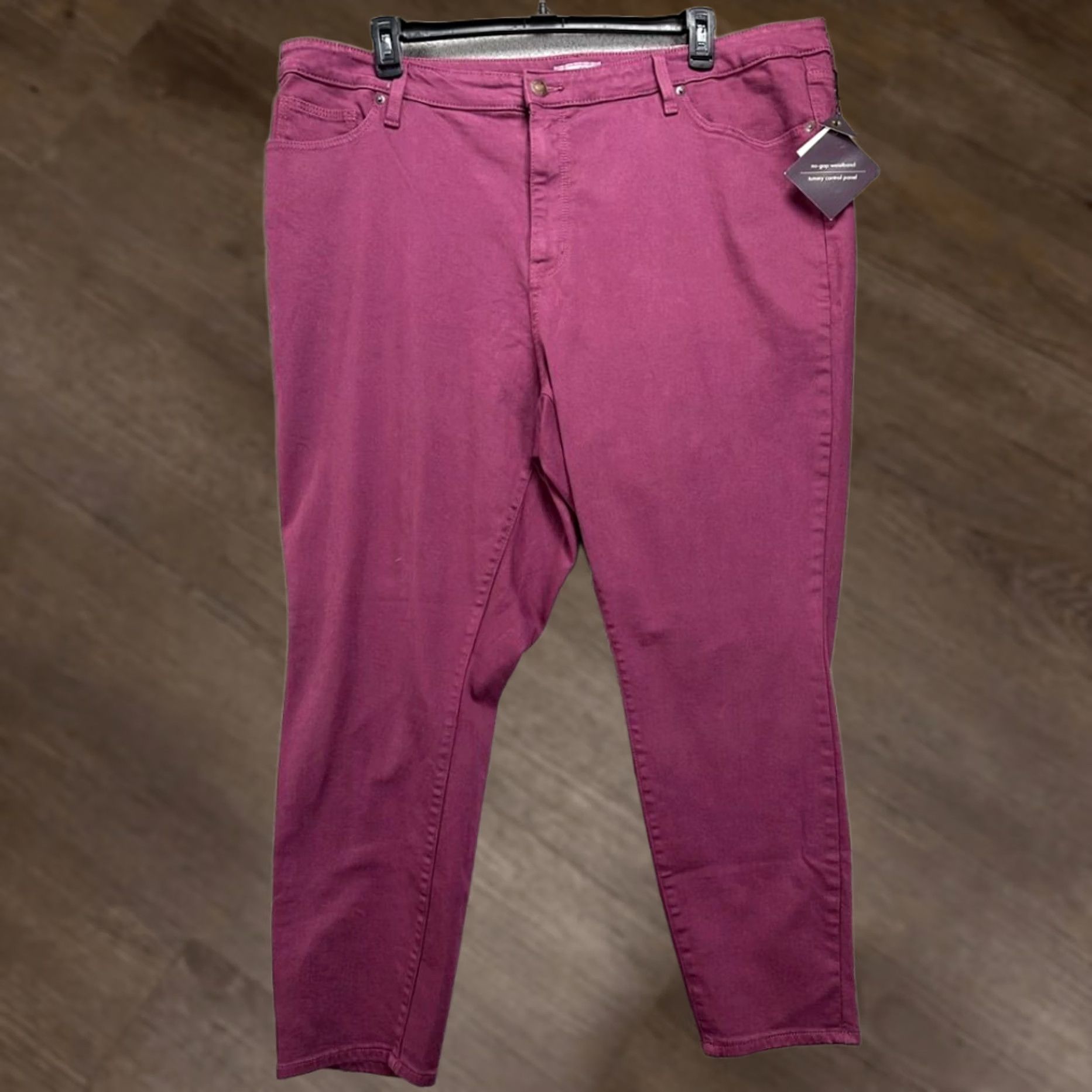 Vintage Ava Viv Skinny Jeans Womens 24W Plus Purple High Rise Stretch Jeans 29in Inseam Womens Size 42" / US 20 - 1 Thumbnail