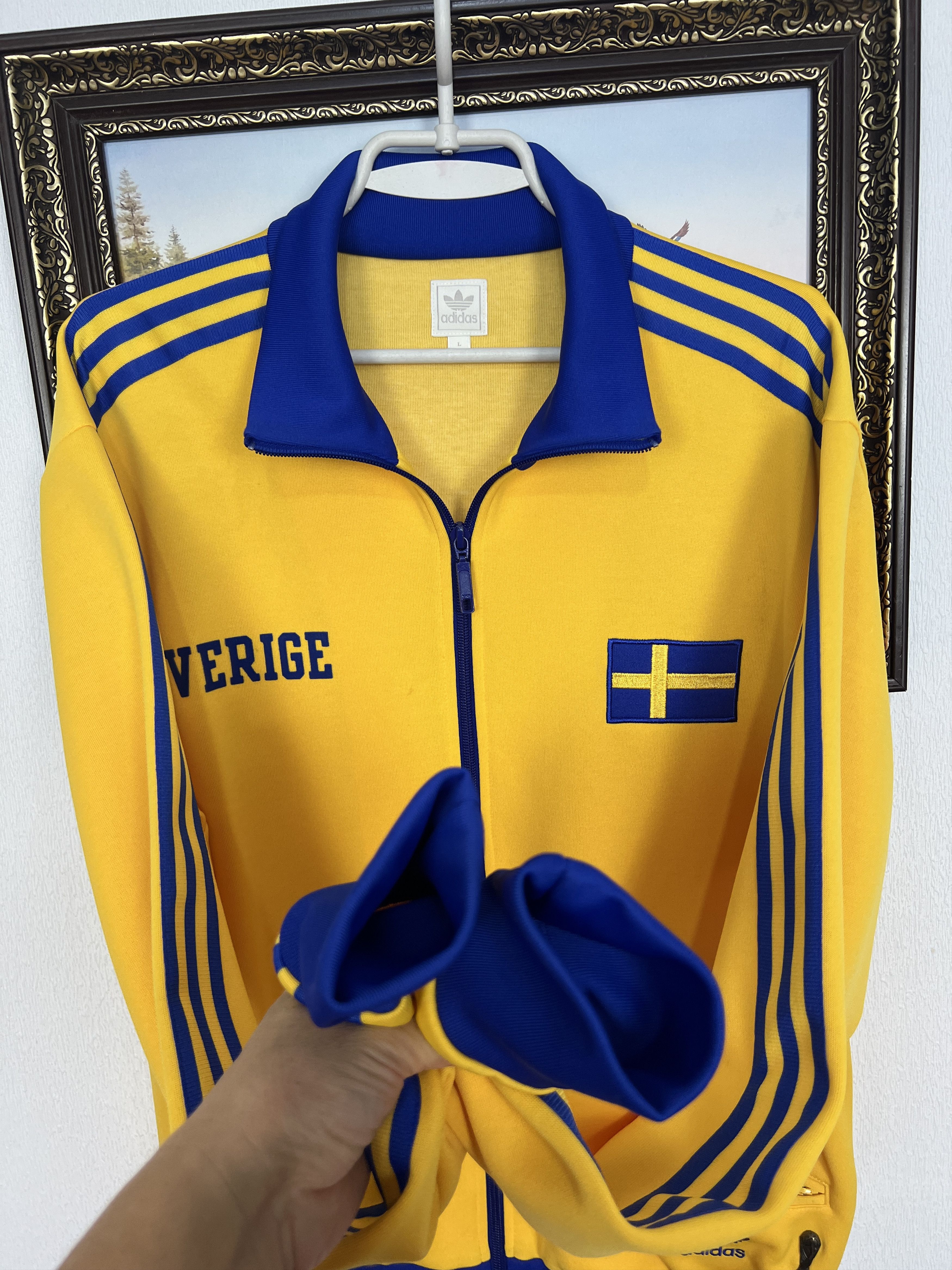 Adidas Originals Sweden Football Jacket Soccer National Track Top Size US L / EU 52-54 / 3 - 6 Thumbnail