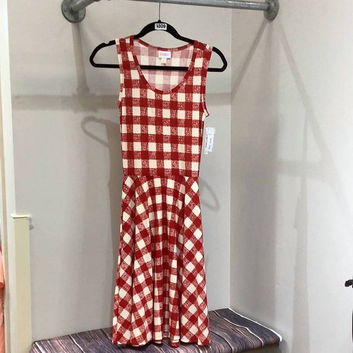 Designer LULAROE Nicki Midi Dress In Red