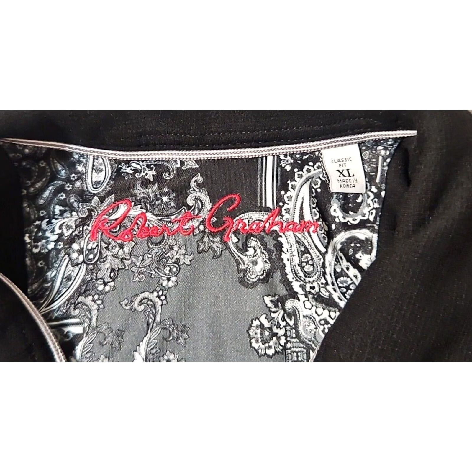 Robert Graham VINTAGE Robert Graham Sweater Pullover 1/4 Zip Mock Neck Thermal Waffle L/S Black Men's Size XL Size US XL / EU 56 / 4 - 3 Thumbnail