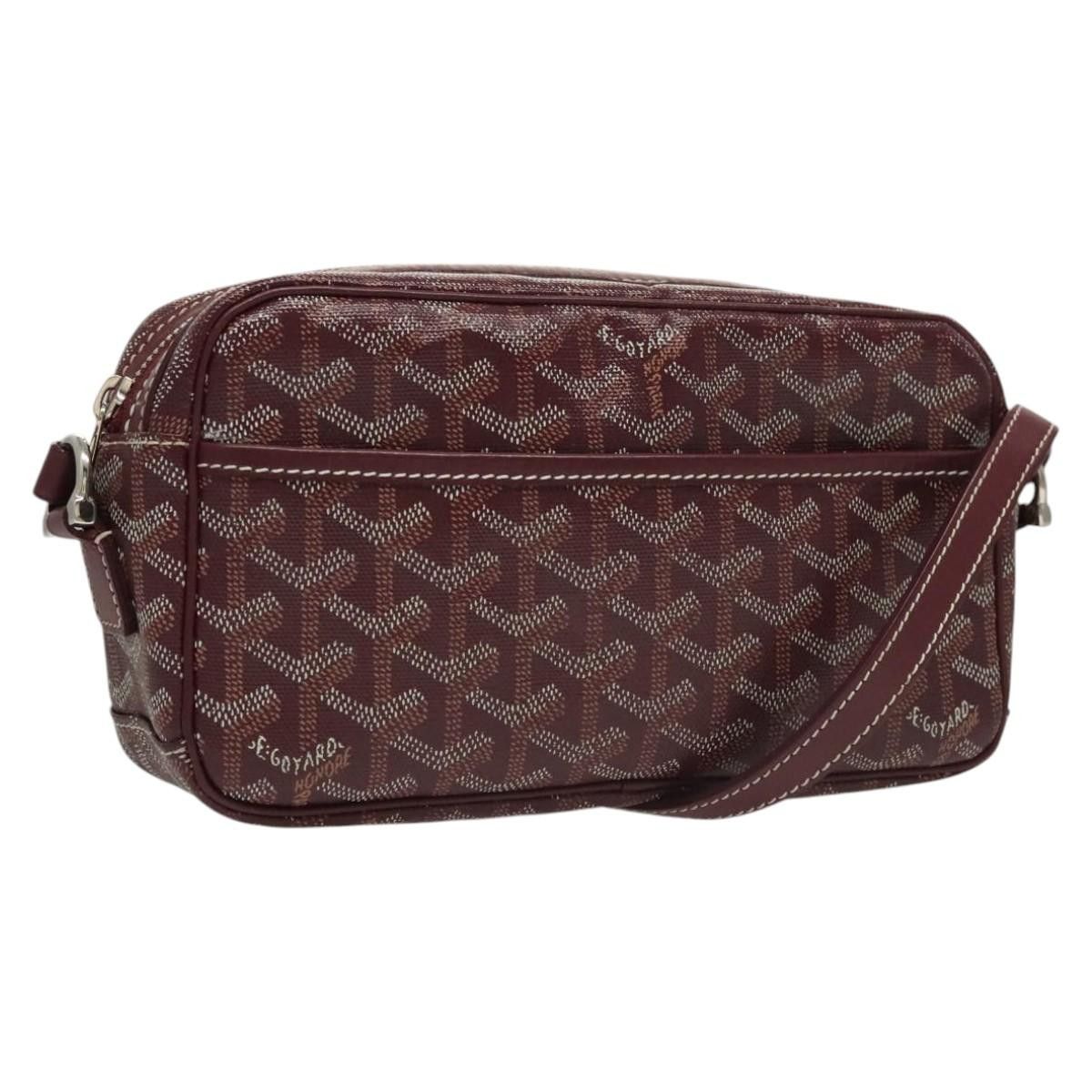 Goyard Herringbone Cup Vert Pm Shoulder Bag Pvc Red Auth 116255Am, Women's