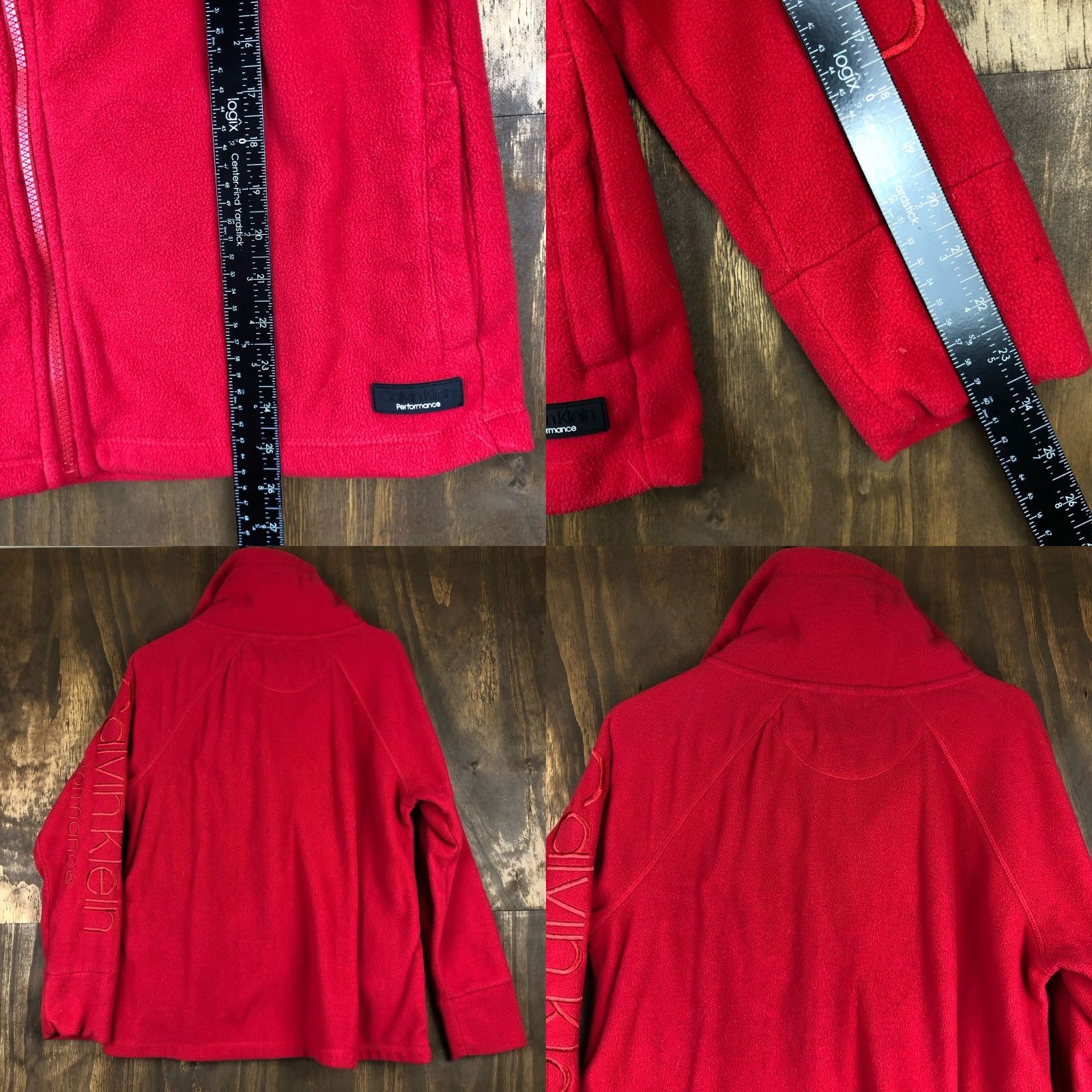 Calvin Klein Calvin Klein Womens Full Zip Performance Fleece Sweater Red Large Jacket Casual Athleisure Size L / US 10 / IT 46 - 8 Thumbnail