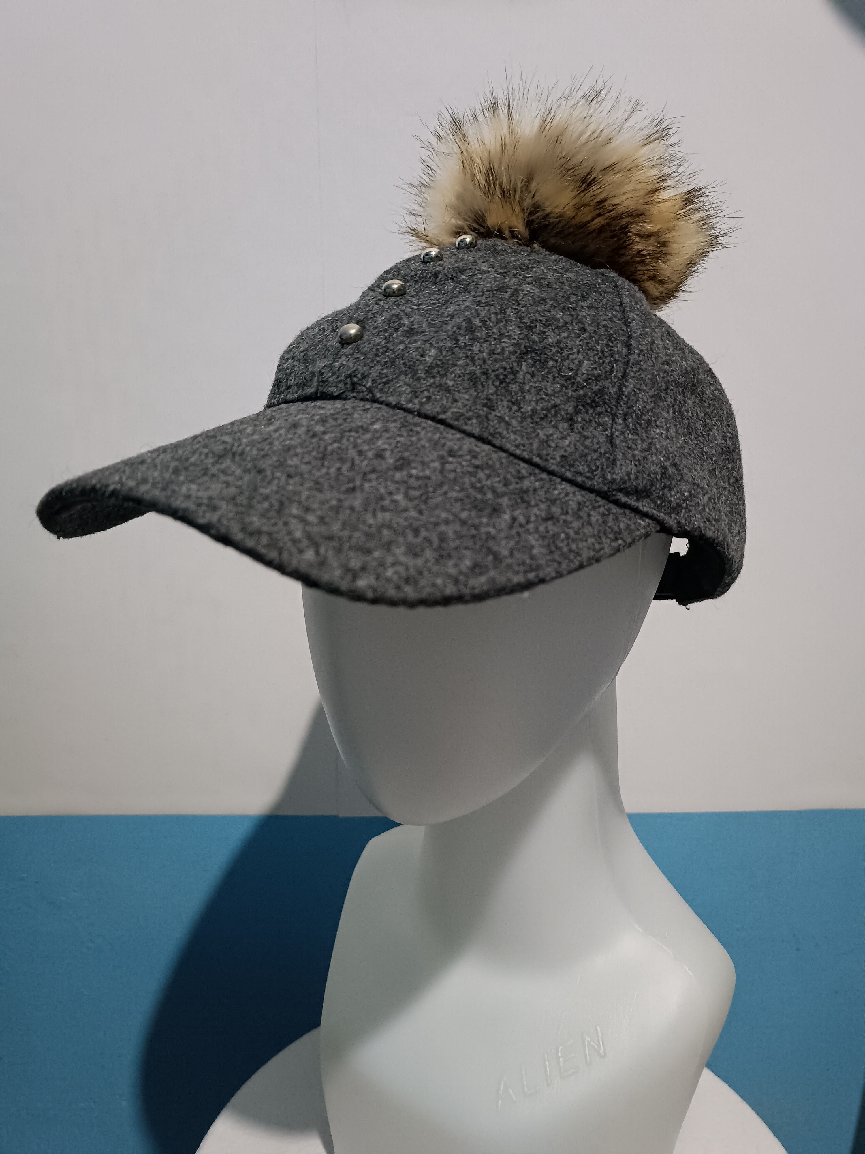 Japanese Brand Baseball Hat with Fur and Iron Spike Size ONE SIZE - 1 Thumbnail