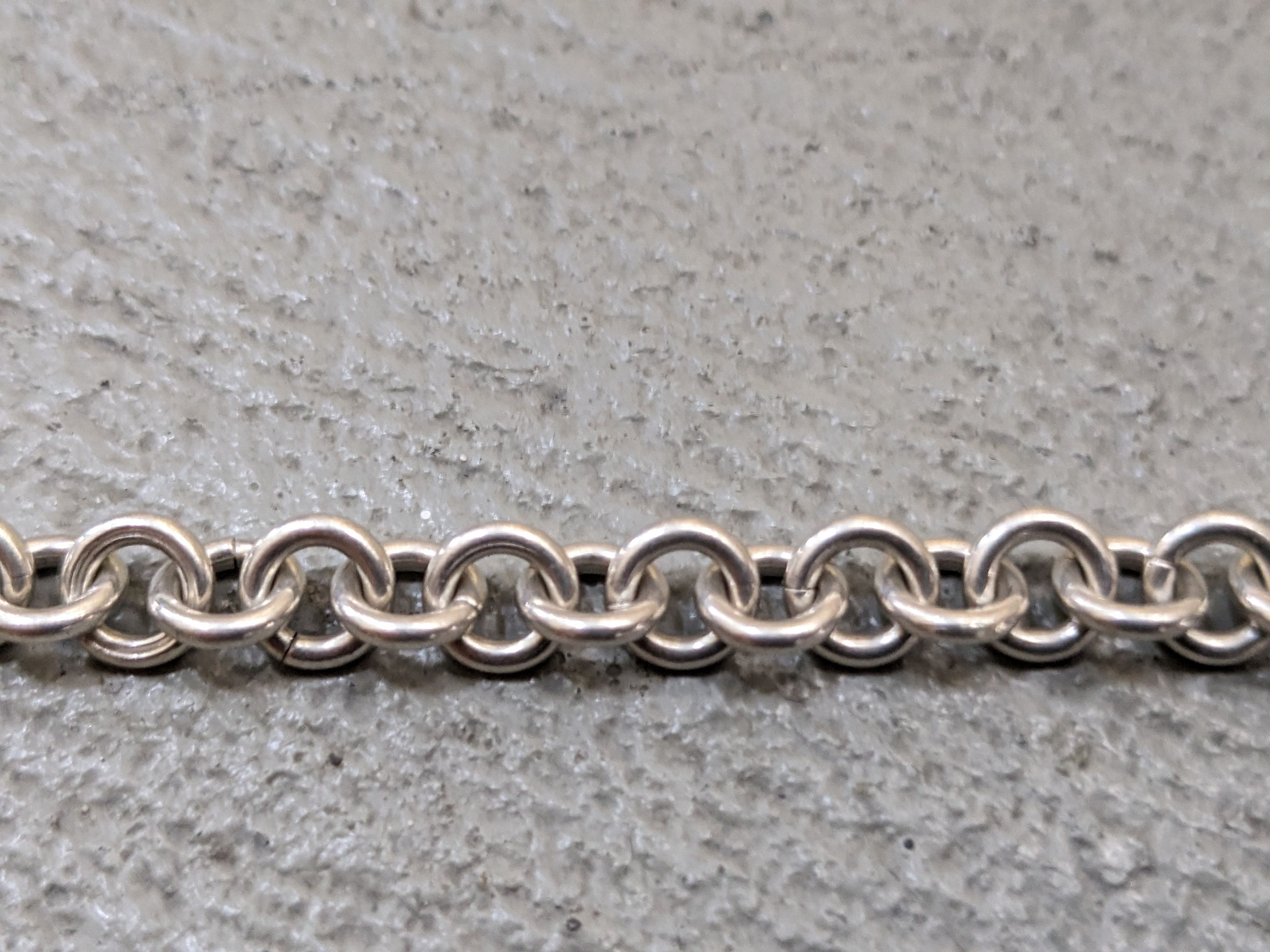 Jewelry Vintage Sterling Silver Bracelet Rolo Round 7" Chain Link Size ONE SIZE - 9 Thumbnail