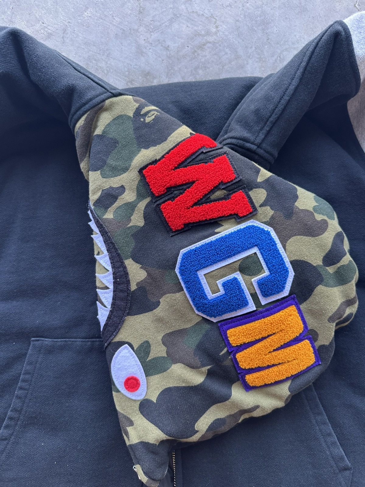 Bape BAPE Full Zip Quilted Shark Hoodie Size US XL / EU 56 / 4 - 3 Thumbnail