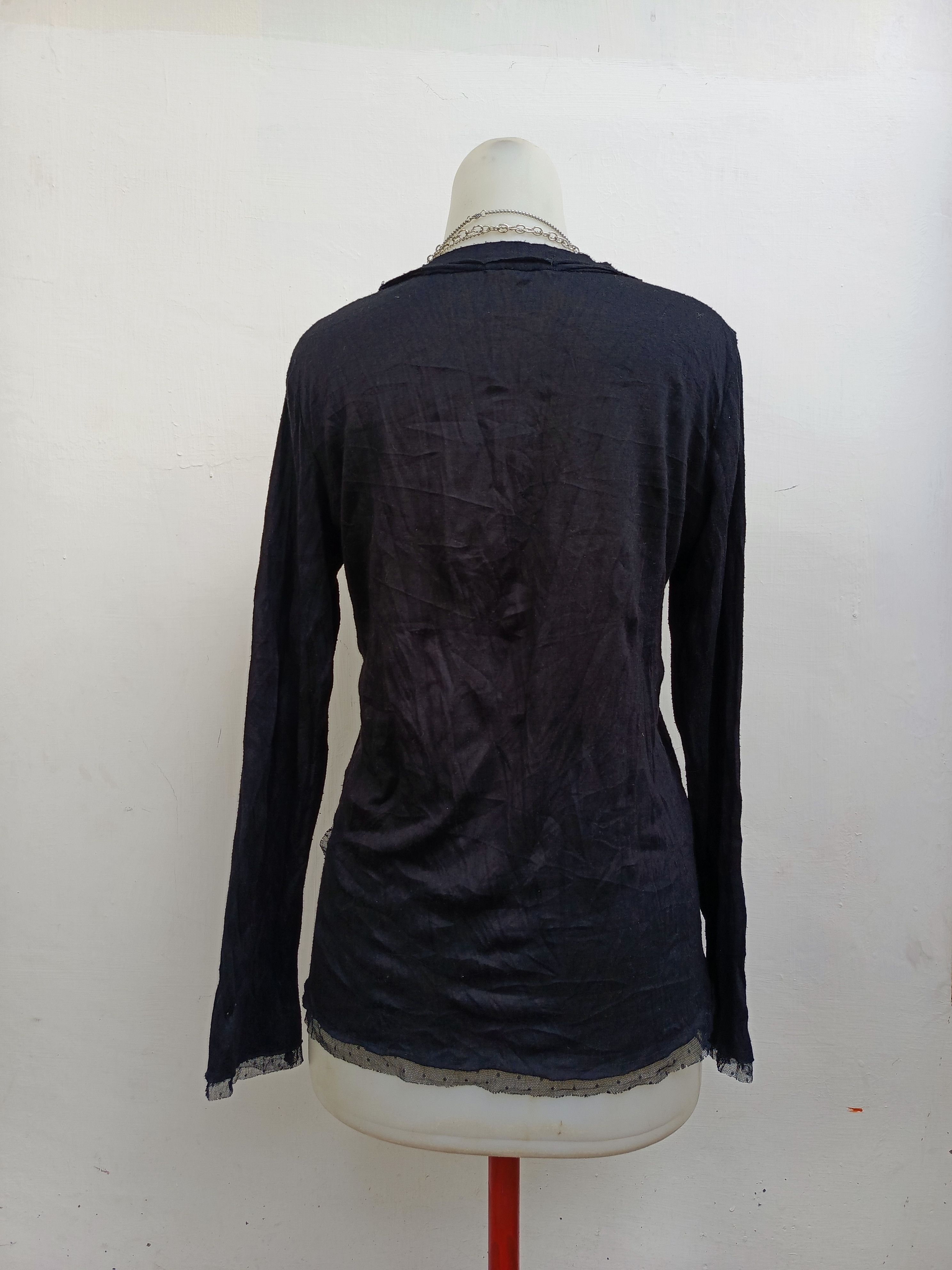 Japanese Brand Silent Worth Ruffle Cardigan Black Button Up Size M / US 6-8 / IT 42-44 - 4 Thumbnail