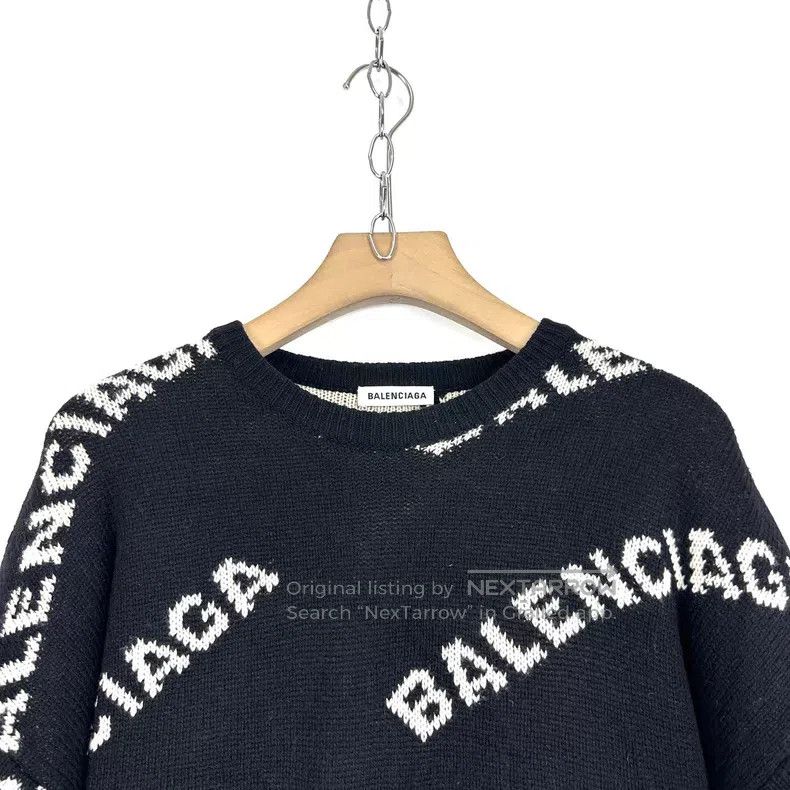 Balenciaga Balenciaga Black Full Bullet Screen Logo Sweater Size US XXS / EU 40 - 4 Thumbnail