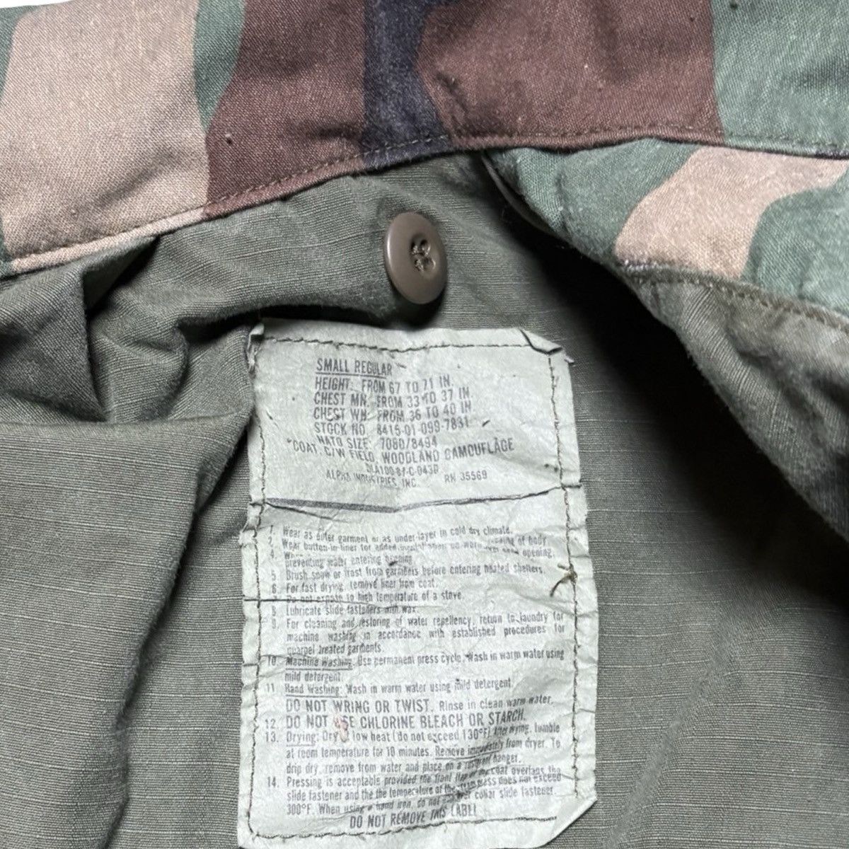Other US Army M65 Field Jacket Small Reg Woodland Camo Cold Weathr Size US S / EU 44-46 / 1 - 6 Thumbnail