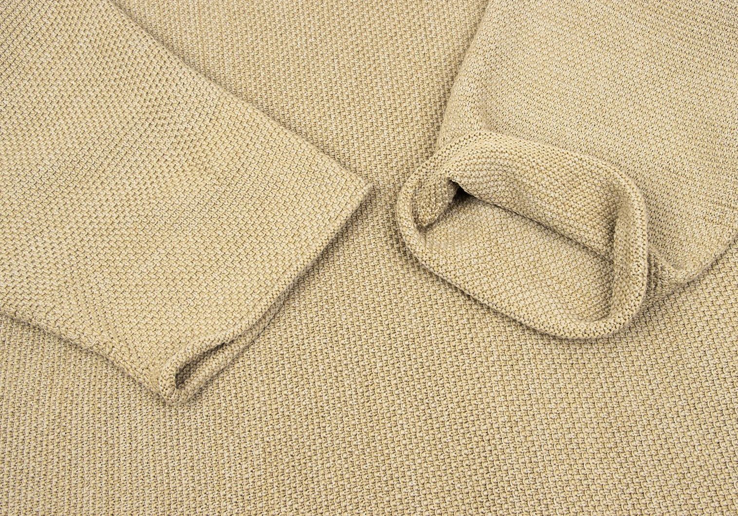 Issey Miyake Cotton-Polyester Dolman Half-Sleeve Knit Top in Beige Size US M / EU 48-50 / 2 - 4 Thumbnail