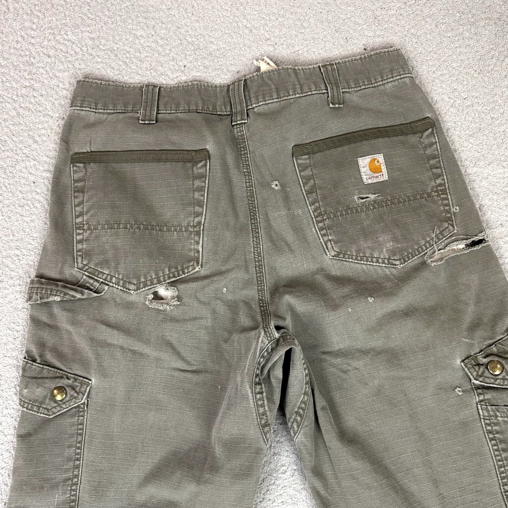 Carhartt Carhartt Pants Mens 34x34 Green Distressed Carpenter Work Wear Relaxed Size US 34 / EU 50 - 6 Thumbnail