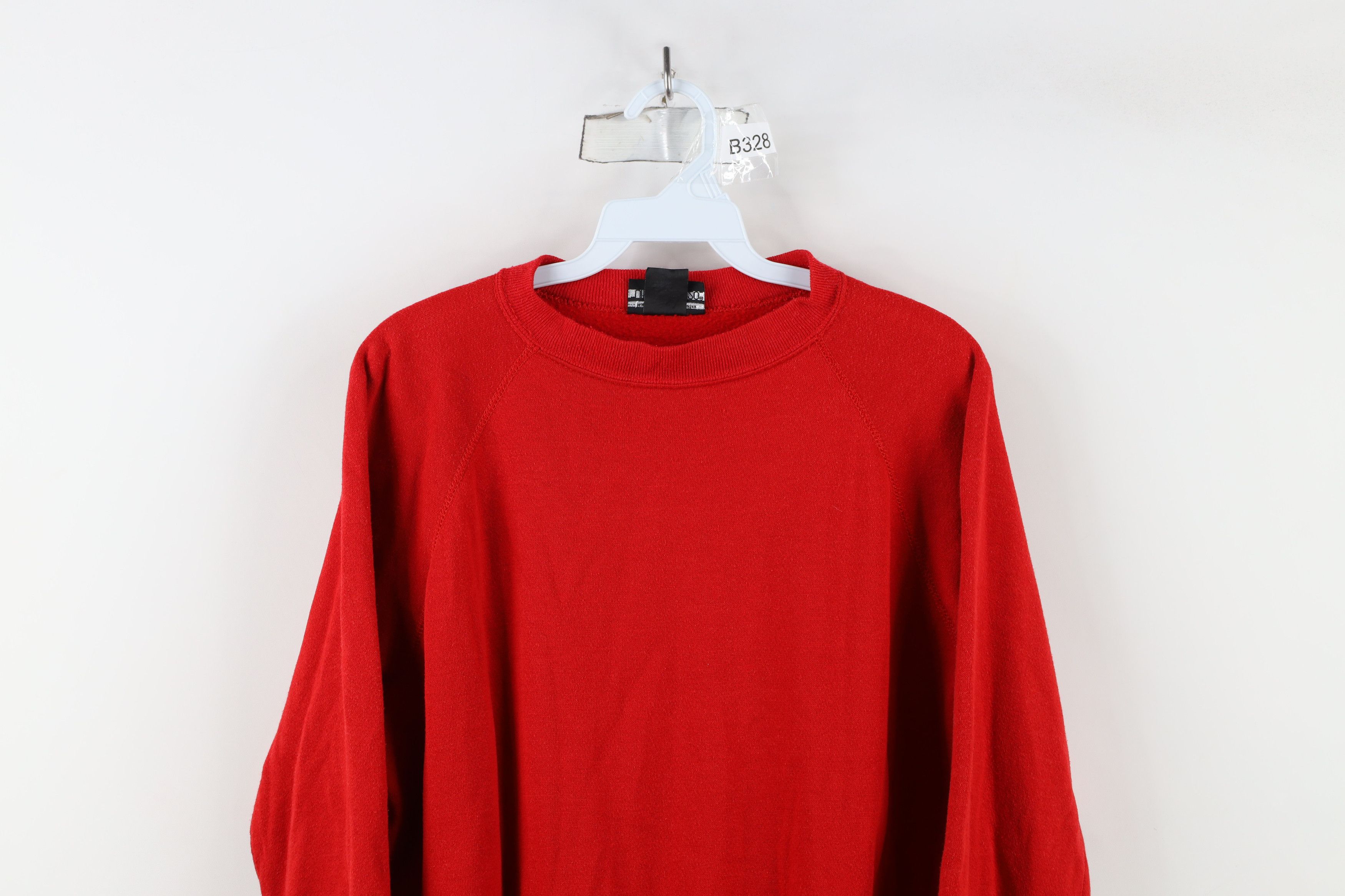 Vintage Vintage 70s 80s Streetwear Blank Raglan Sweatshirt Red USA Size XL / US 12-14 / IT 48-50 - 2 Thumbnail