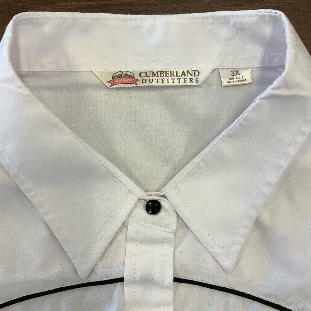 Western Rise CUMBERLAND OUTFITTERS White Western Yoke Rodeo Black Pearl Size US XXL / EU 58 / 5 - 5 Thumbnail