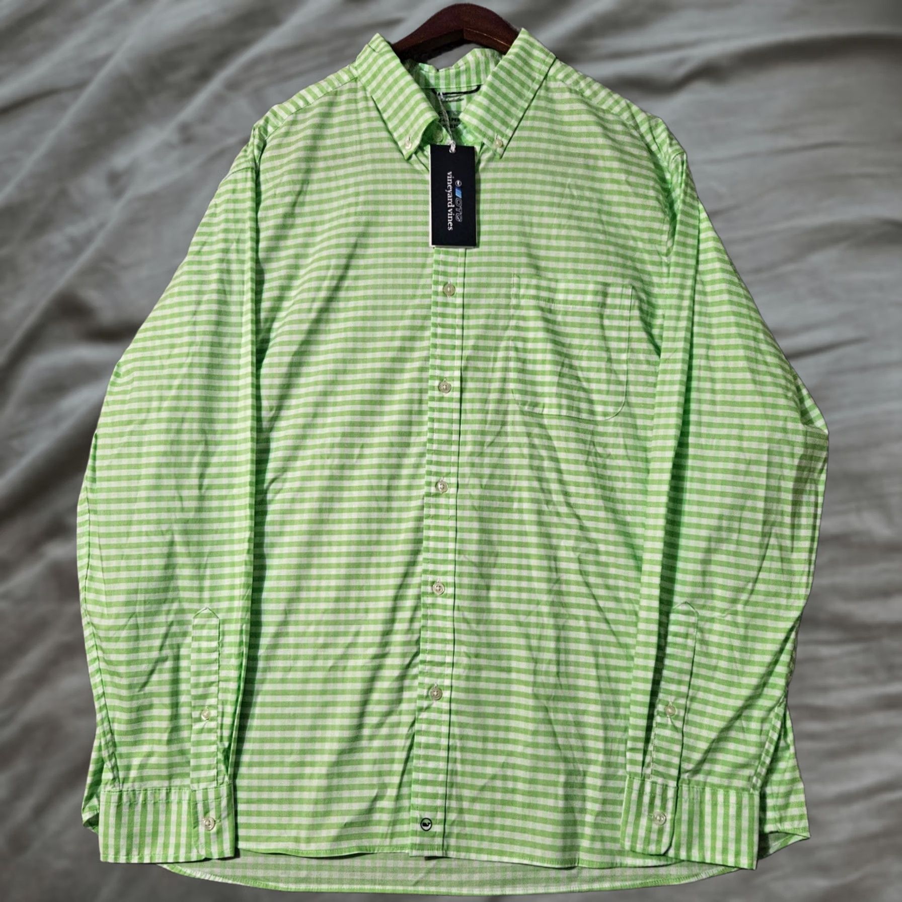 Vineyard Vines Vineyard Vines Shirt Mens XL White NWT Brrr OTG The Performance Size Gingham Green Size US XL / EU 56 / 4 - 1 Thumbnail