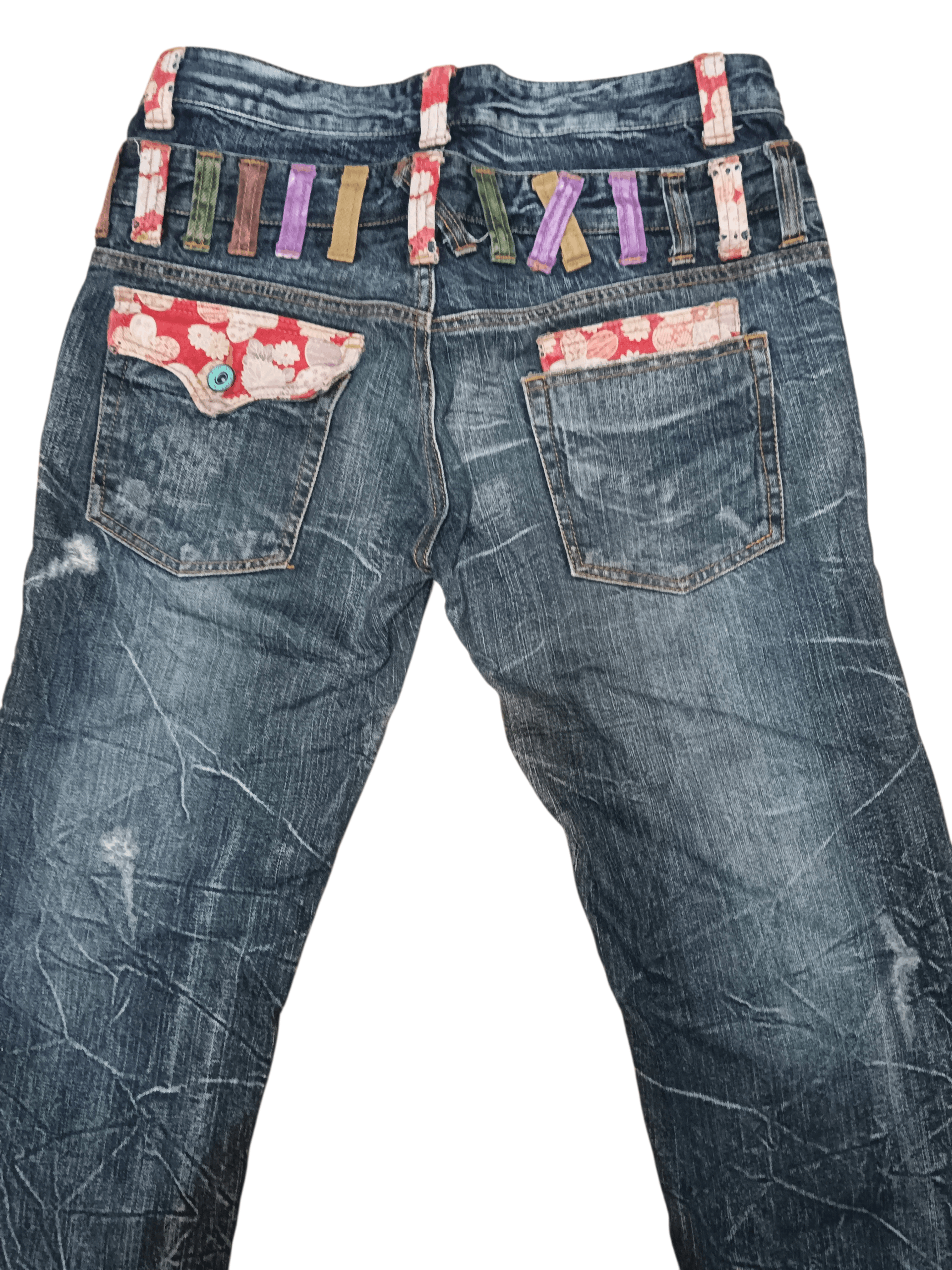 Karakuri Tamashii Nylaus Karakuri Style Double Waist Distressed Denim Size US 32 / EU 48 - 5 Thumbnail