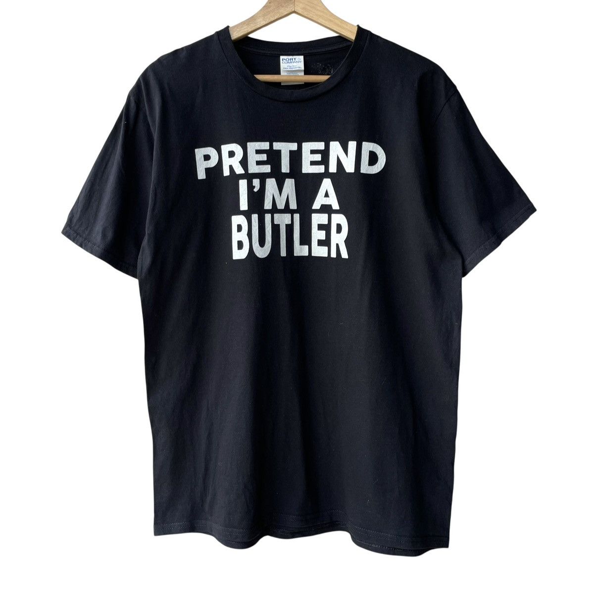 Vintage Pretend I’m A Butler Funny Quotes Wording Tee Size US M / EU 48-50 / 2 - 1 Thumbnail
