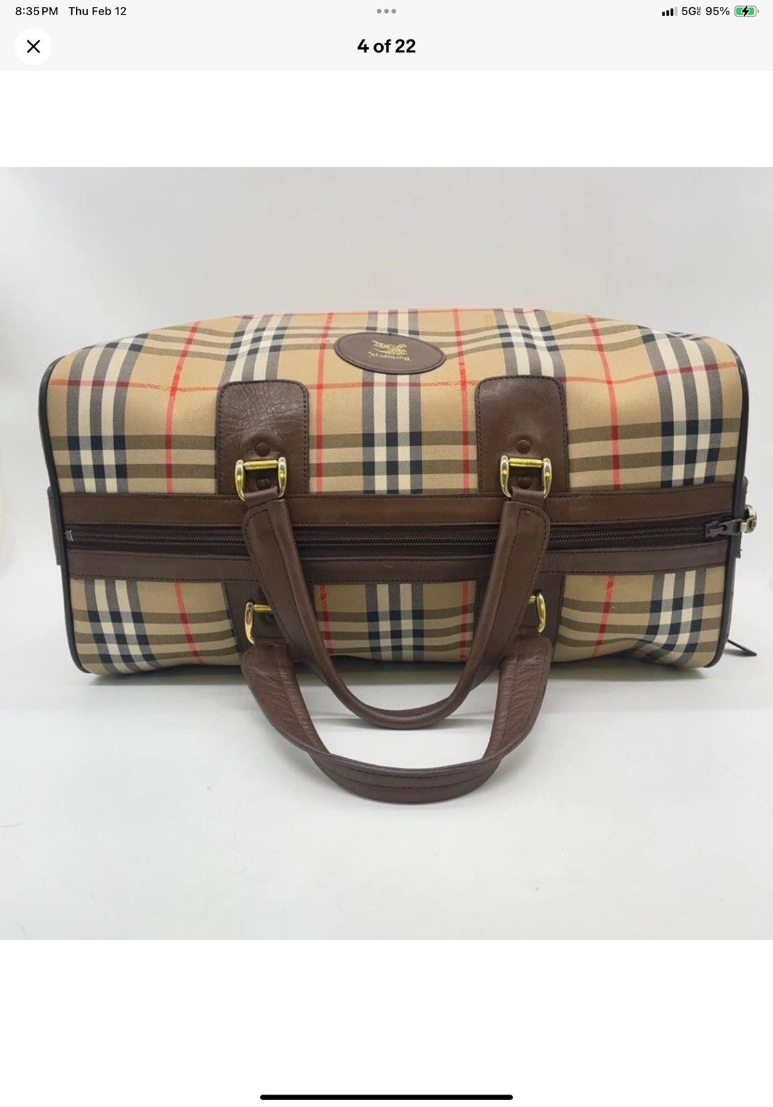 Burberry 🧳🧳🧳Vintage BURBERRY🧳🧳🧳!!! Boston style bag 45 Nova Check Size ONE SIZE - 4 Thumbnail